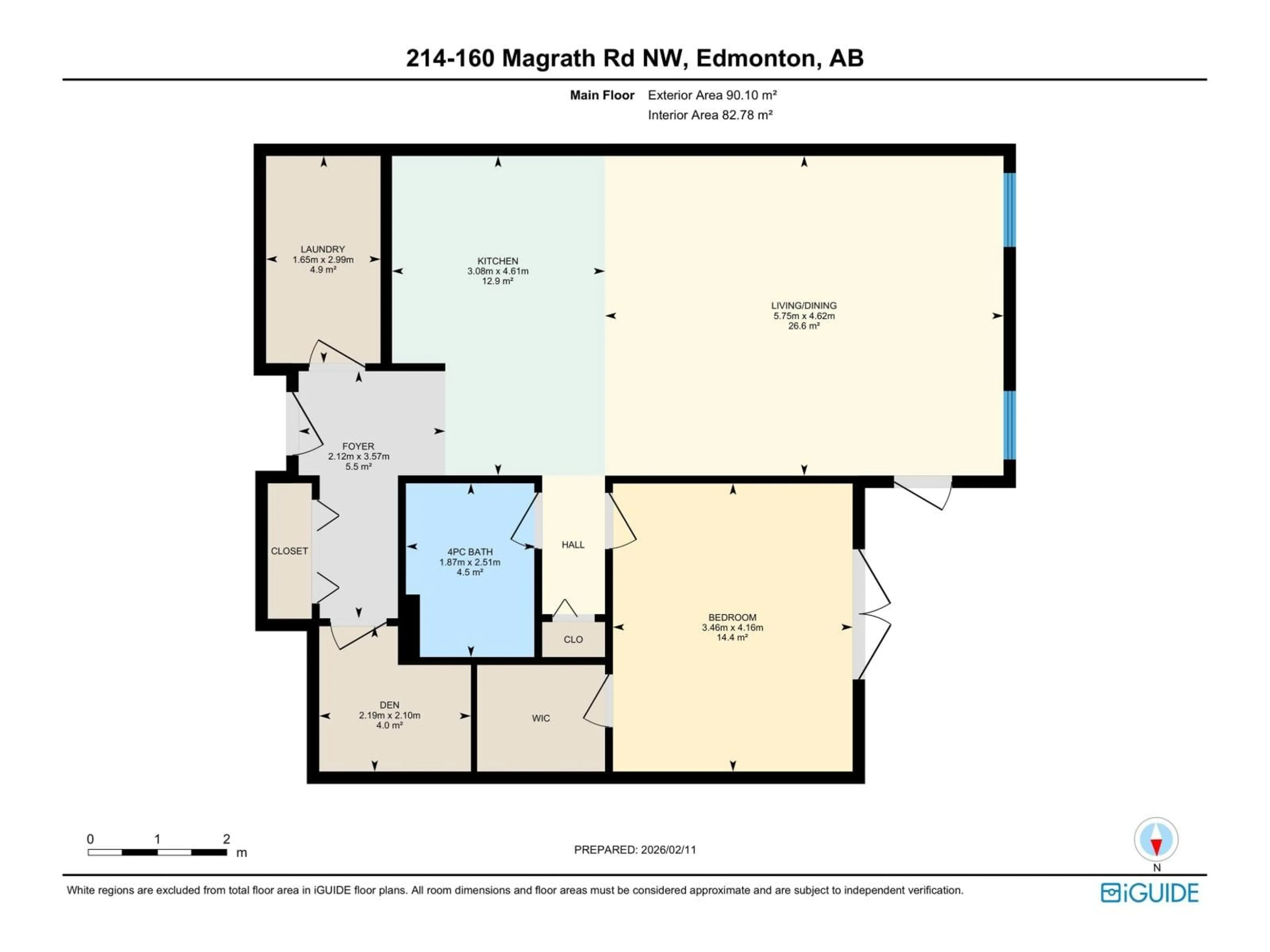 Floor plan for #214 - 160 MAGRATH RD, Edmonton Alberta T6R3T7