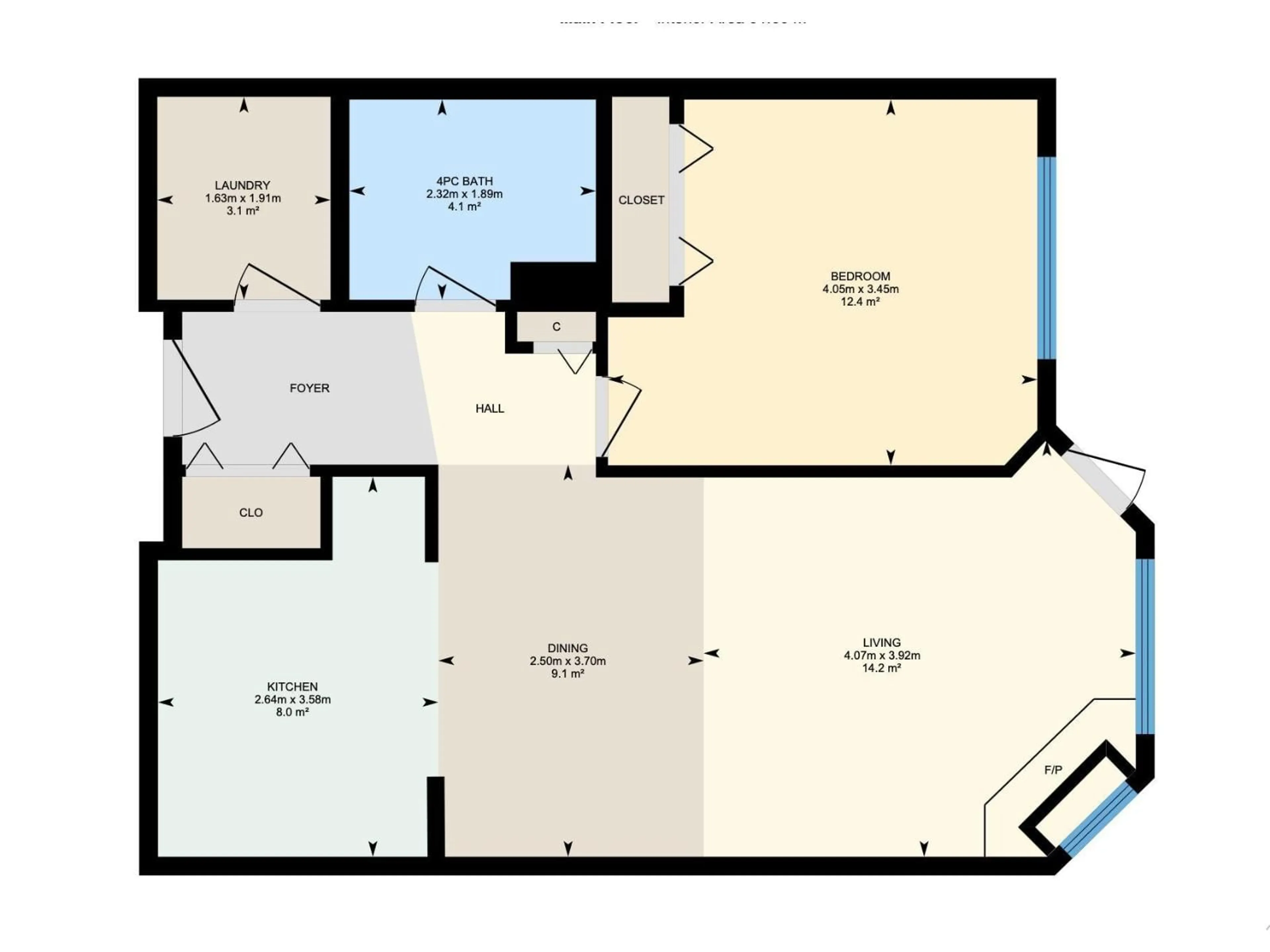 Floor plan for #309 - 13540 114 AV, Edmonton Alberta T5M4C4