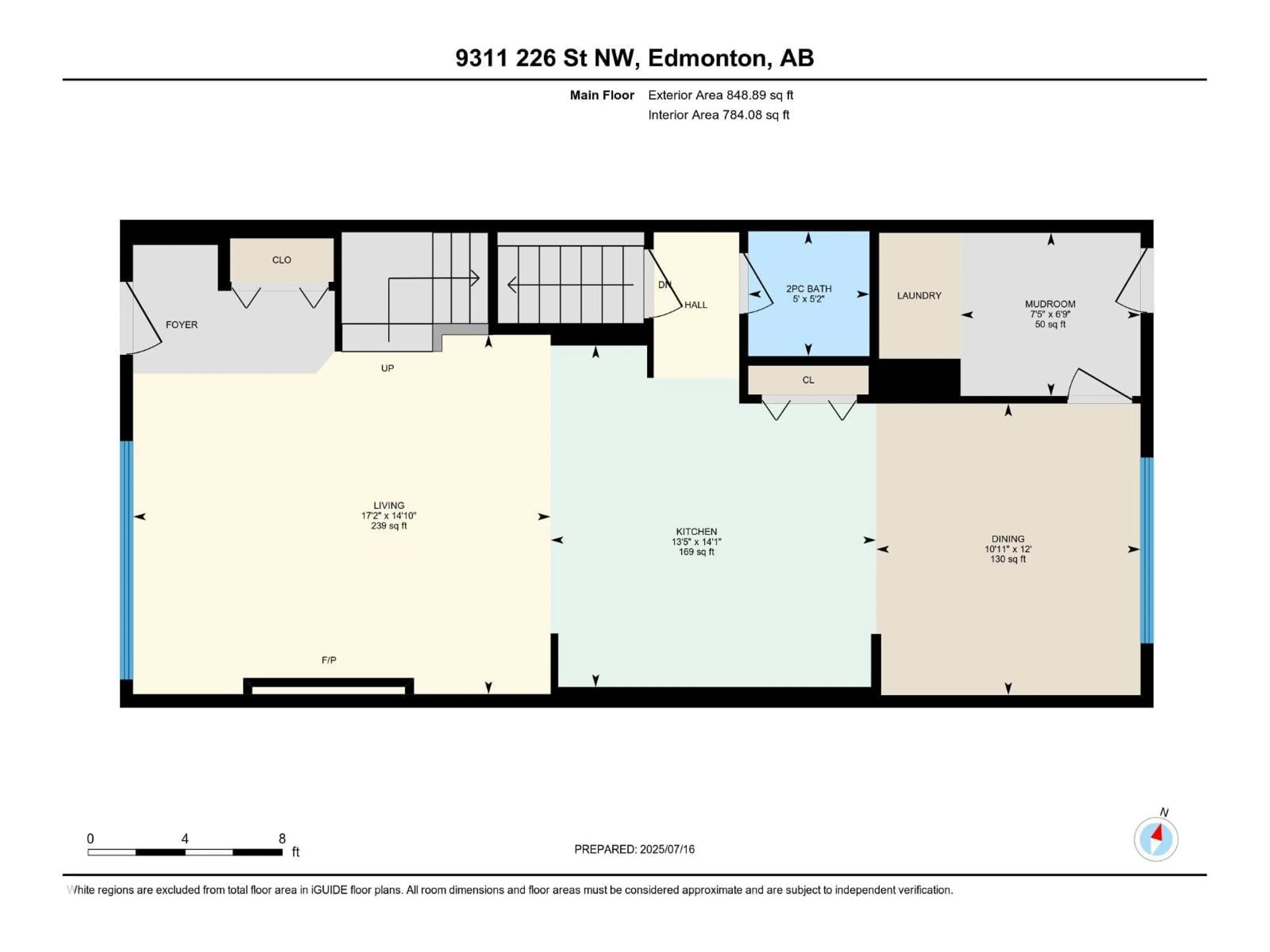 Floor plan for 9311 226 ST, Edmonton Alberta T5T7R5