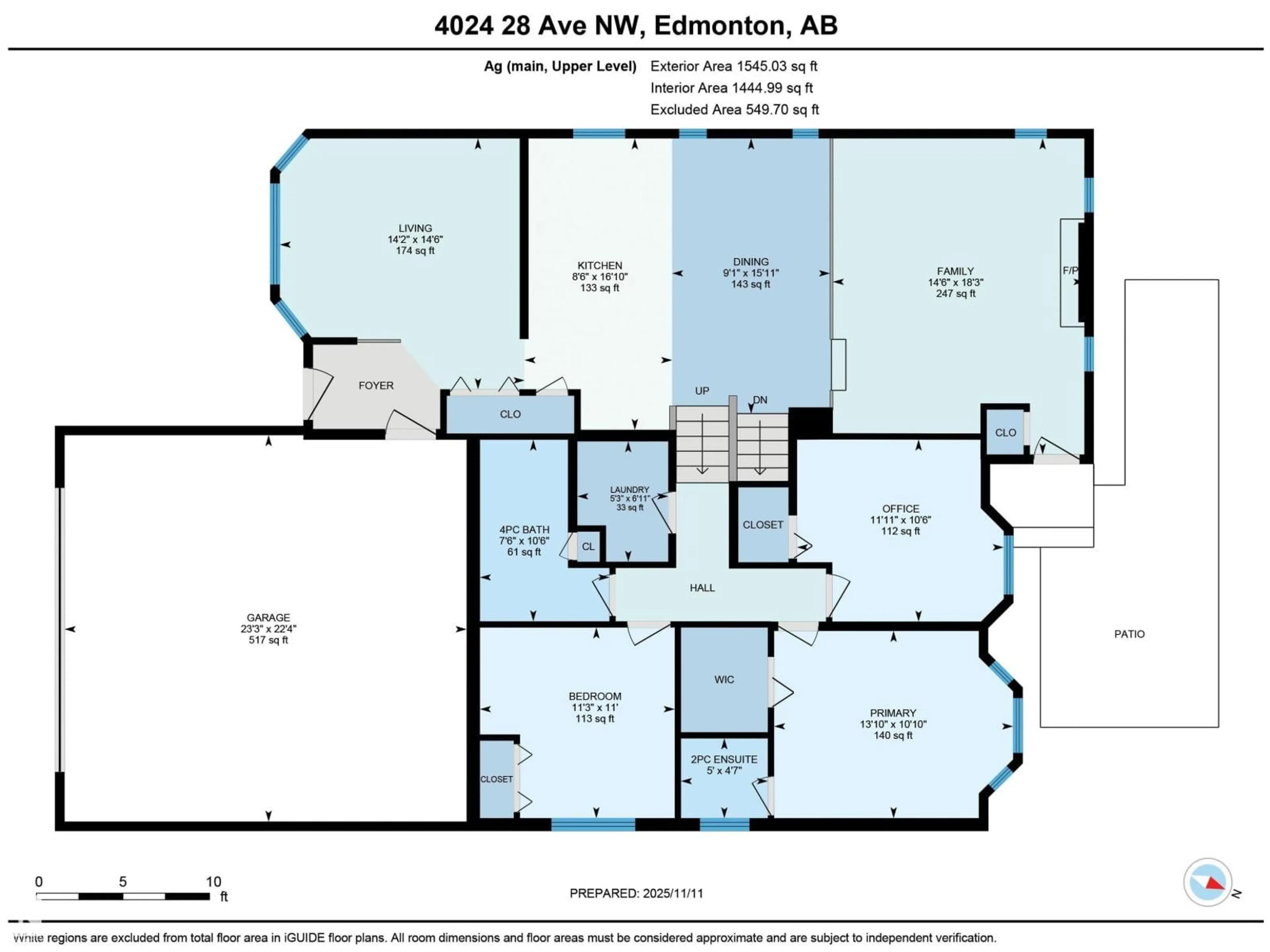 Floor plan for NW - 4024 28 AV, Edmonton Alberta T6L6E4