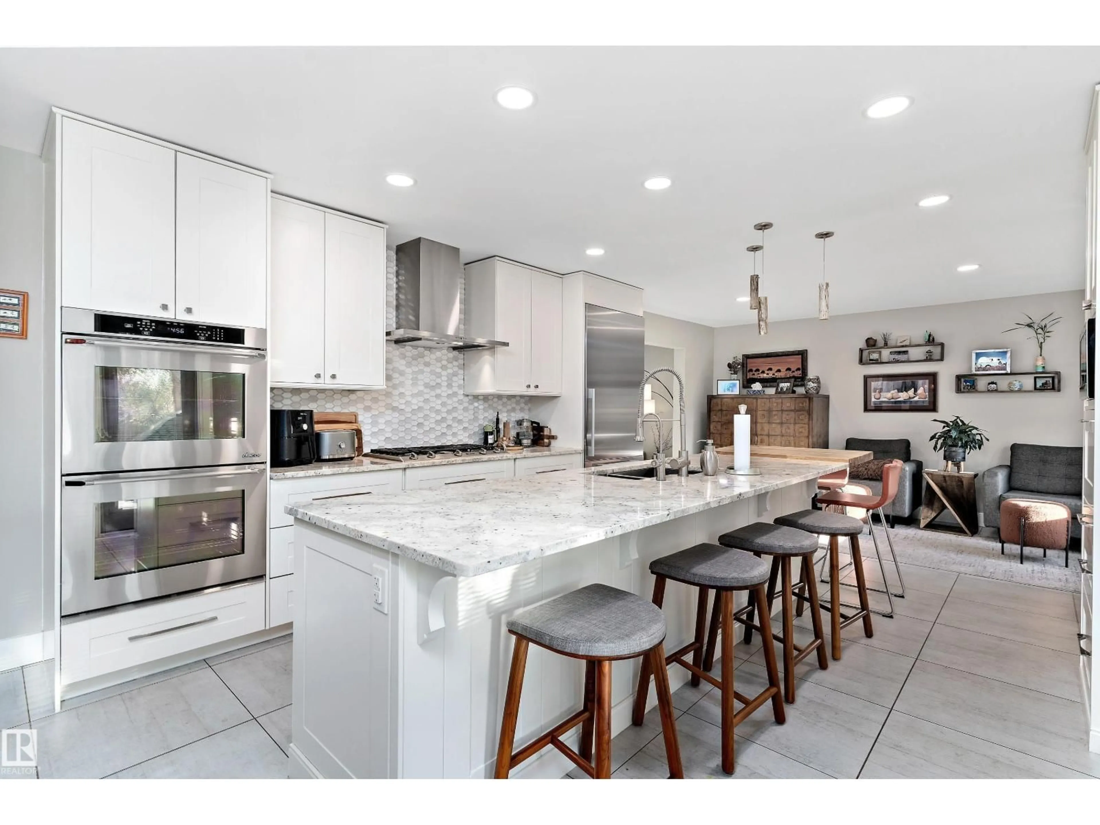 Contemporary kitchen, ceramic/tile floor for 317 GRAND MEADOW CR, Edmonton Alberta T6L1W9