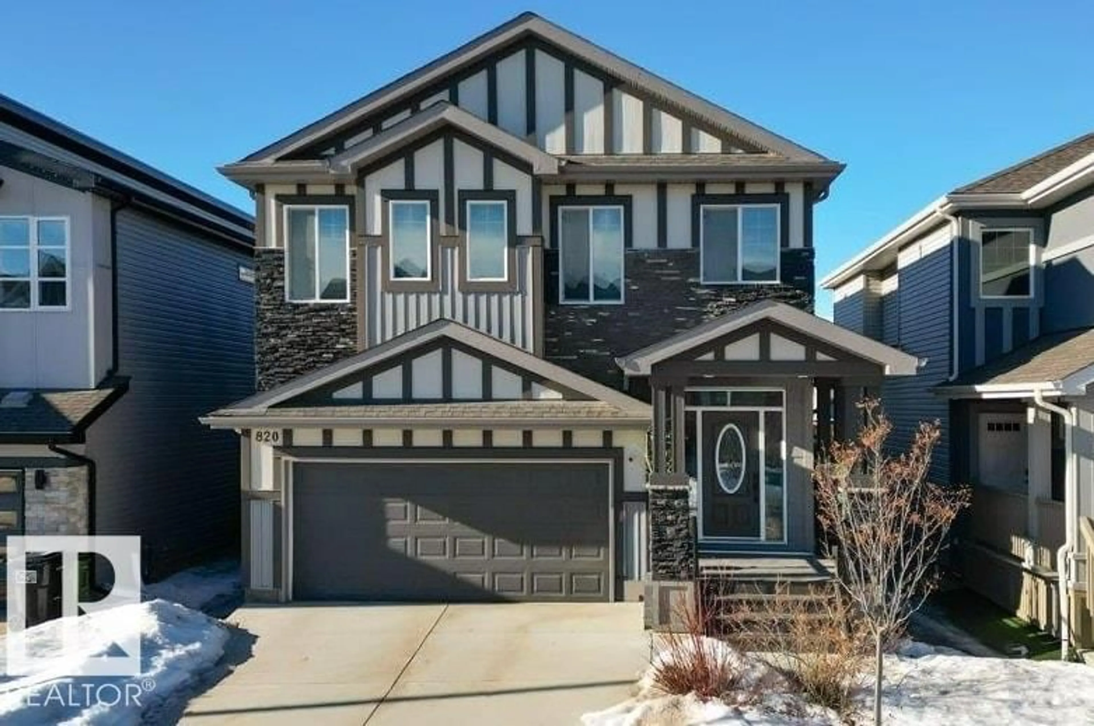 Home with vinyl exterior material, street for 820 177 ST, Edmonton Alberta T6W2X2