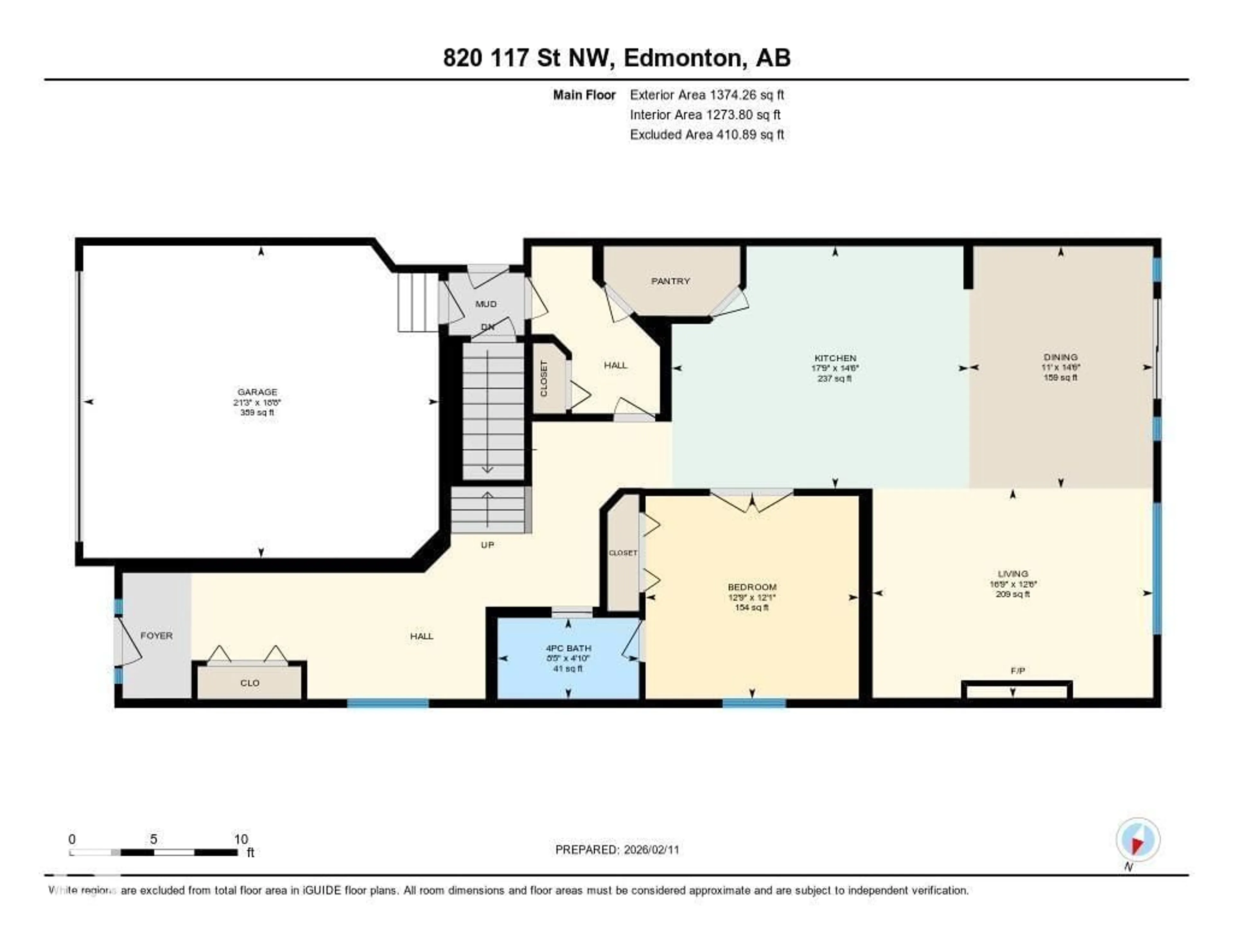 Floor plan for 820 177 ST, Edmonton Alberta T6W2X2