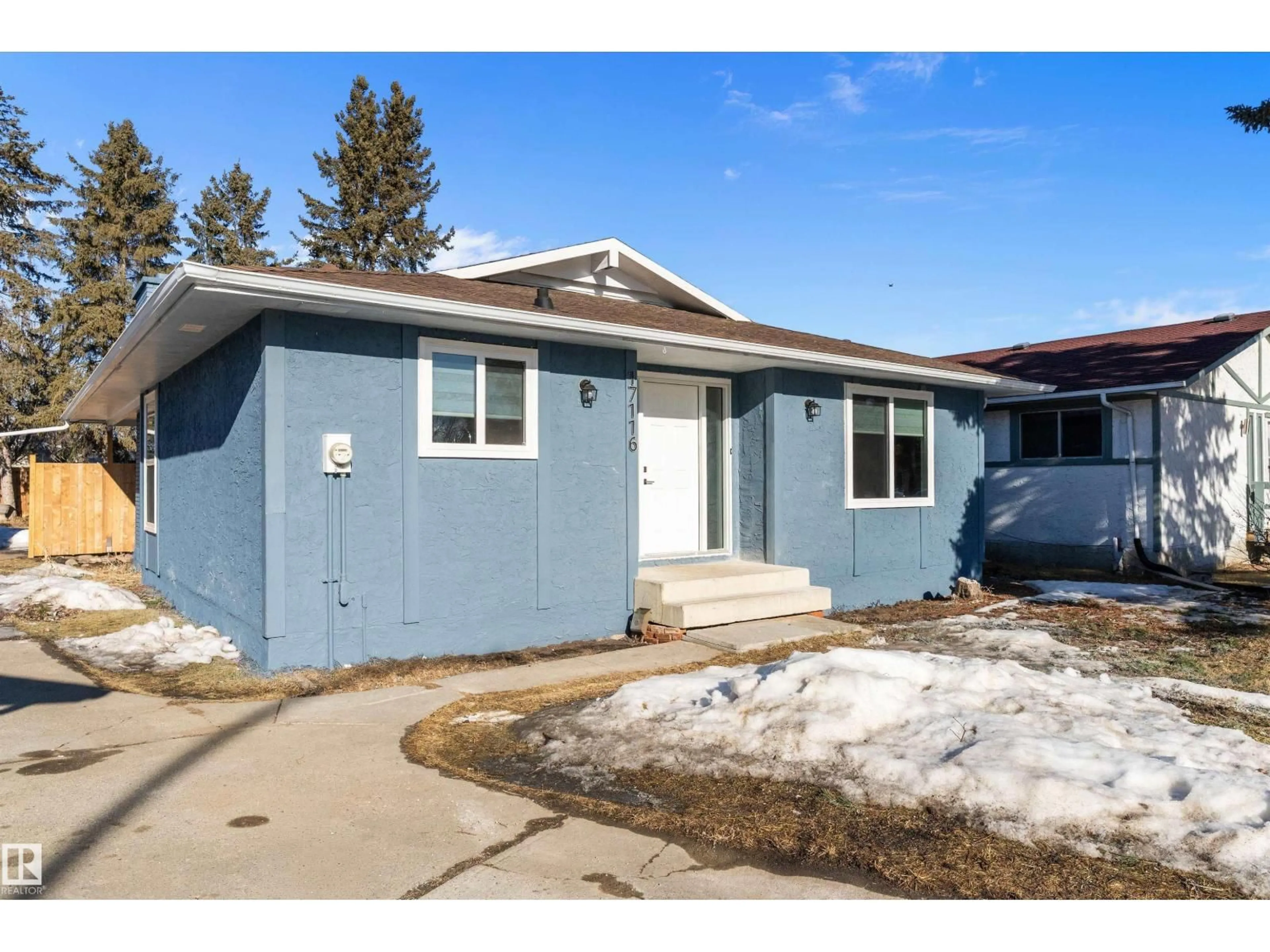 Home with vinyl exterior material, street for 17116 81 AV, Edmonton Alberta T5T0B7