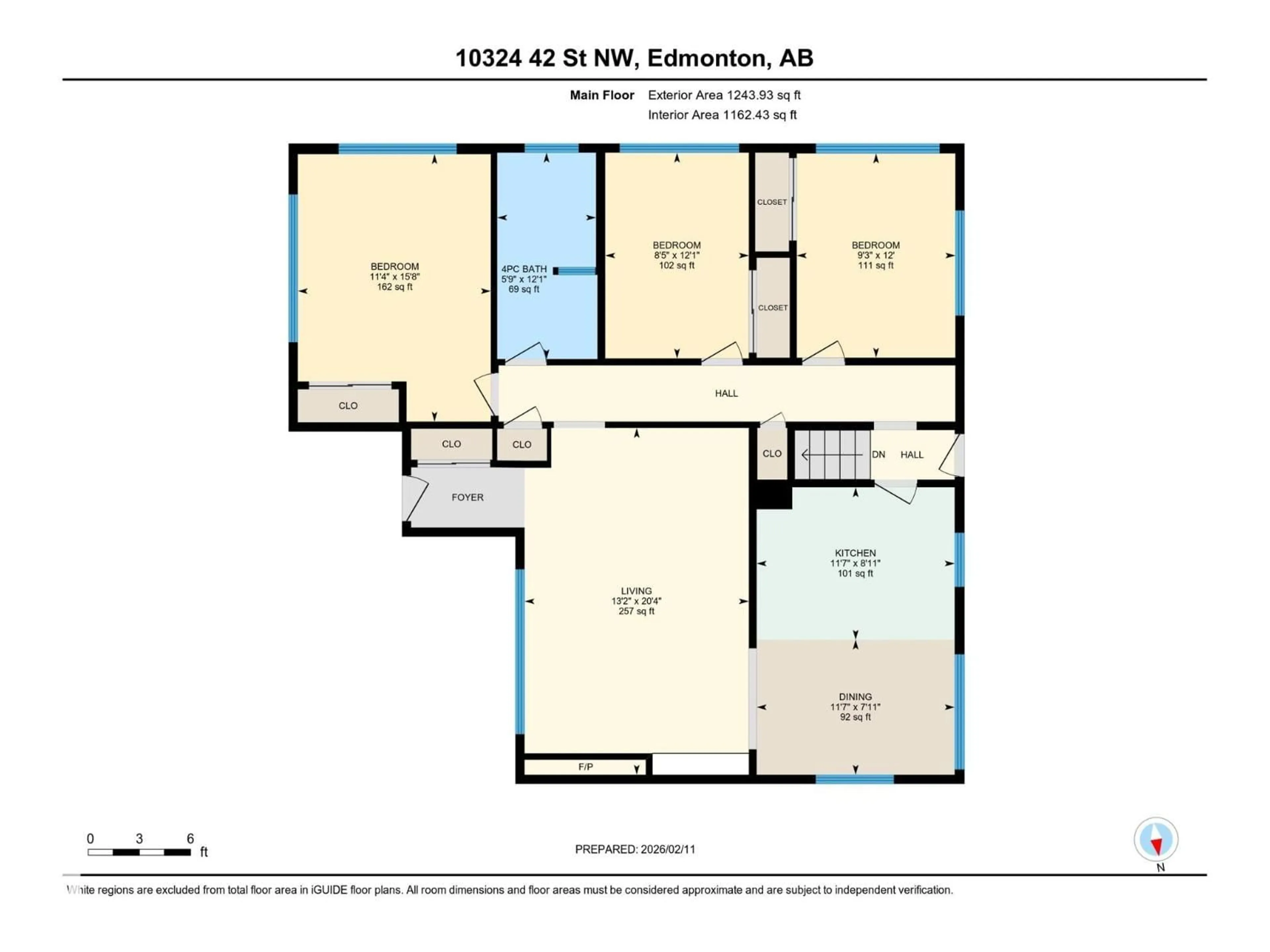 Floor plan for 10324 42 ST, Edmonton Alberta T6A1T5