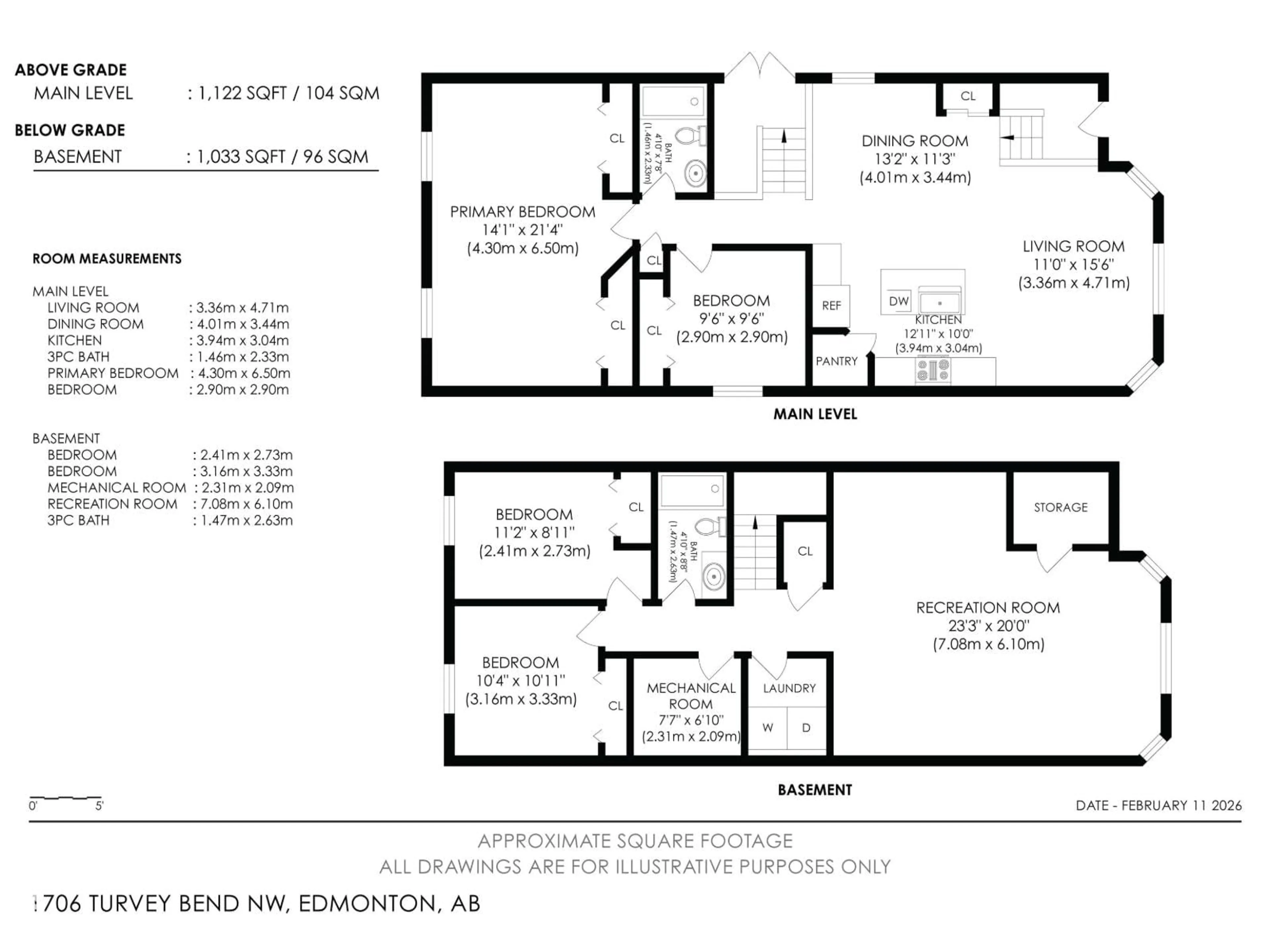 Floor plan for 1706 TURVEY BEND, Edmonton Alberta T6R2W7