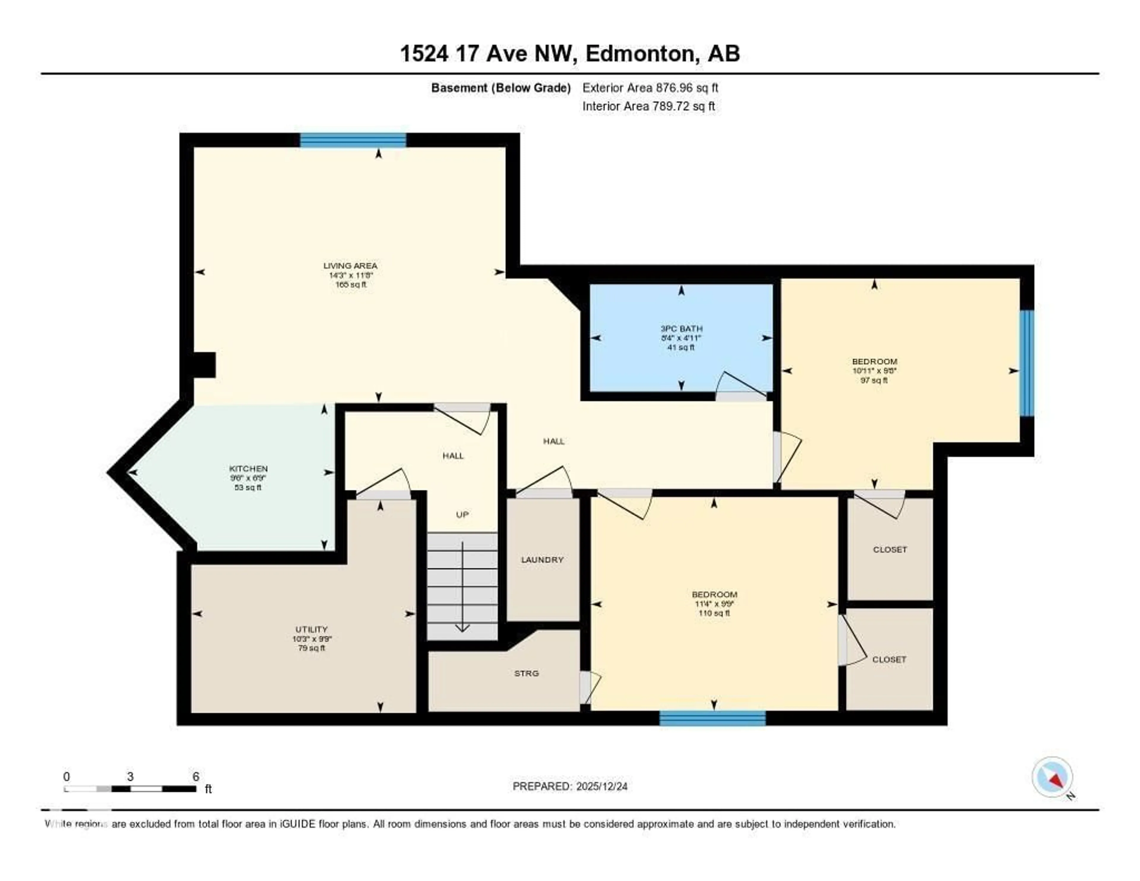 Floor plan for NW - 1524 17 AV, Edmonton Alberta T6T2R9