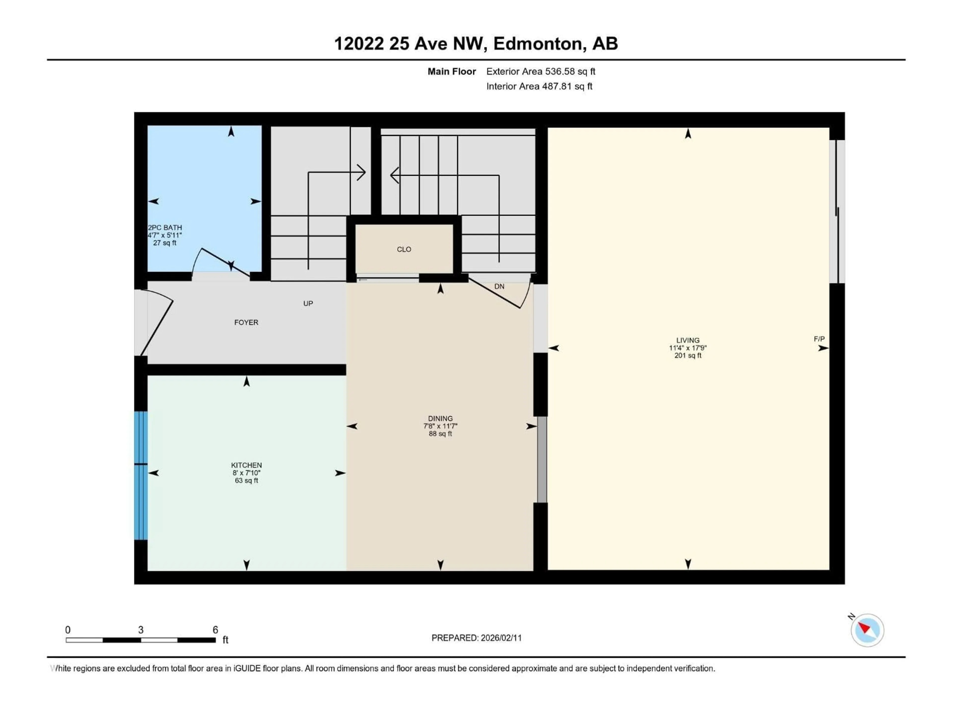Floor plan for NW - 12022 25 AV, Edmonton Alberta T6J4L3