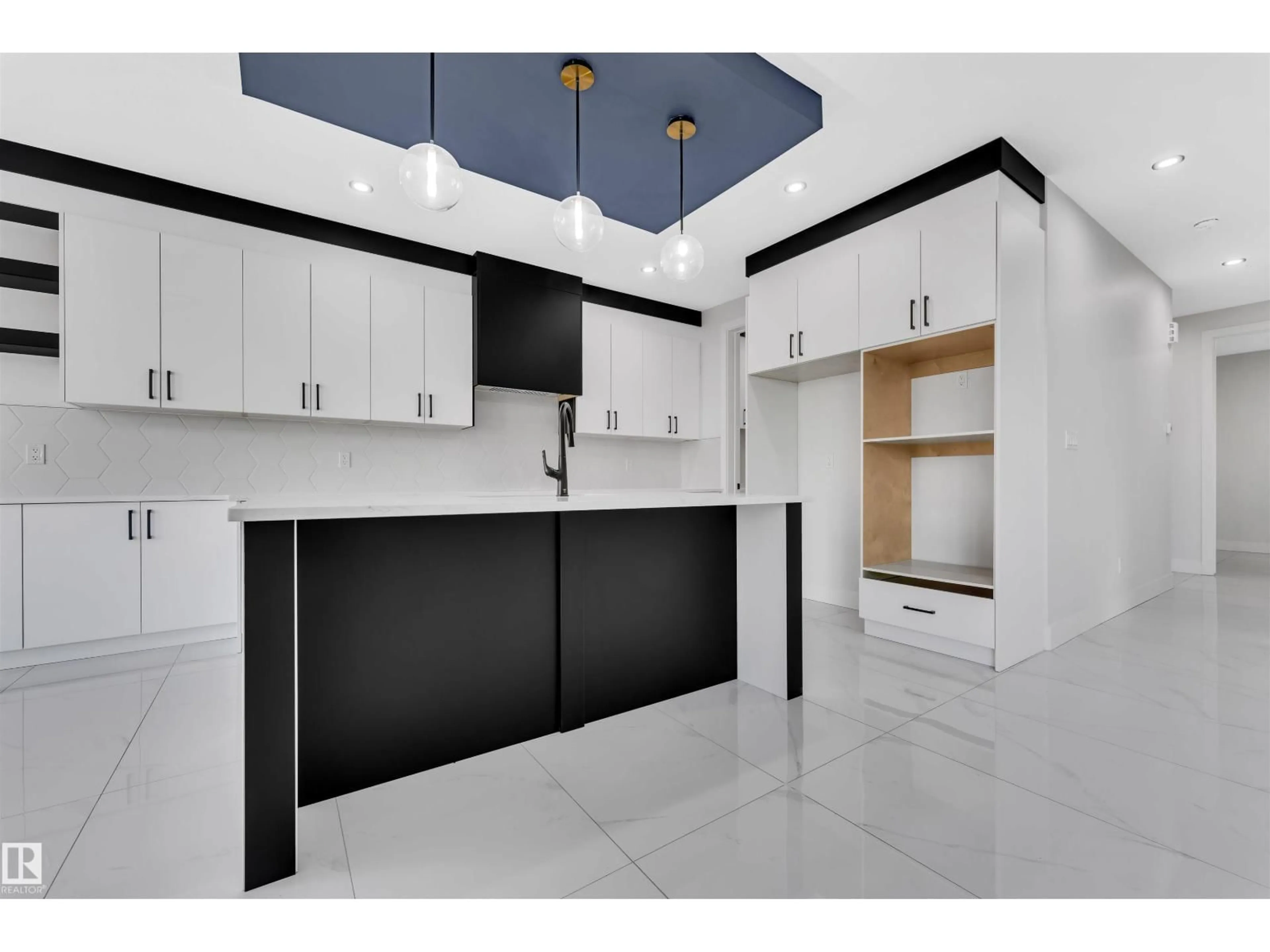 Open concept kitchen, ceramic/tile floor for NW - 22815 80 AV, Edmonton Alberta T5T7X8