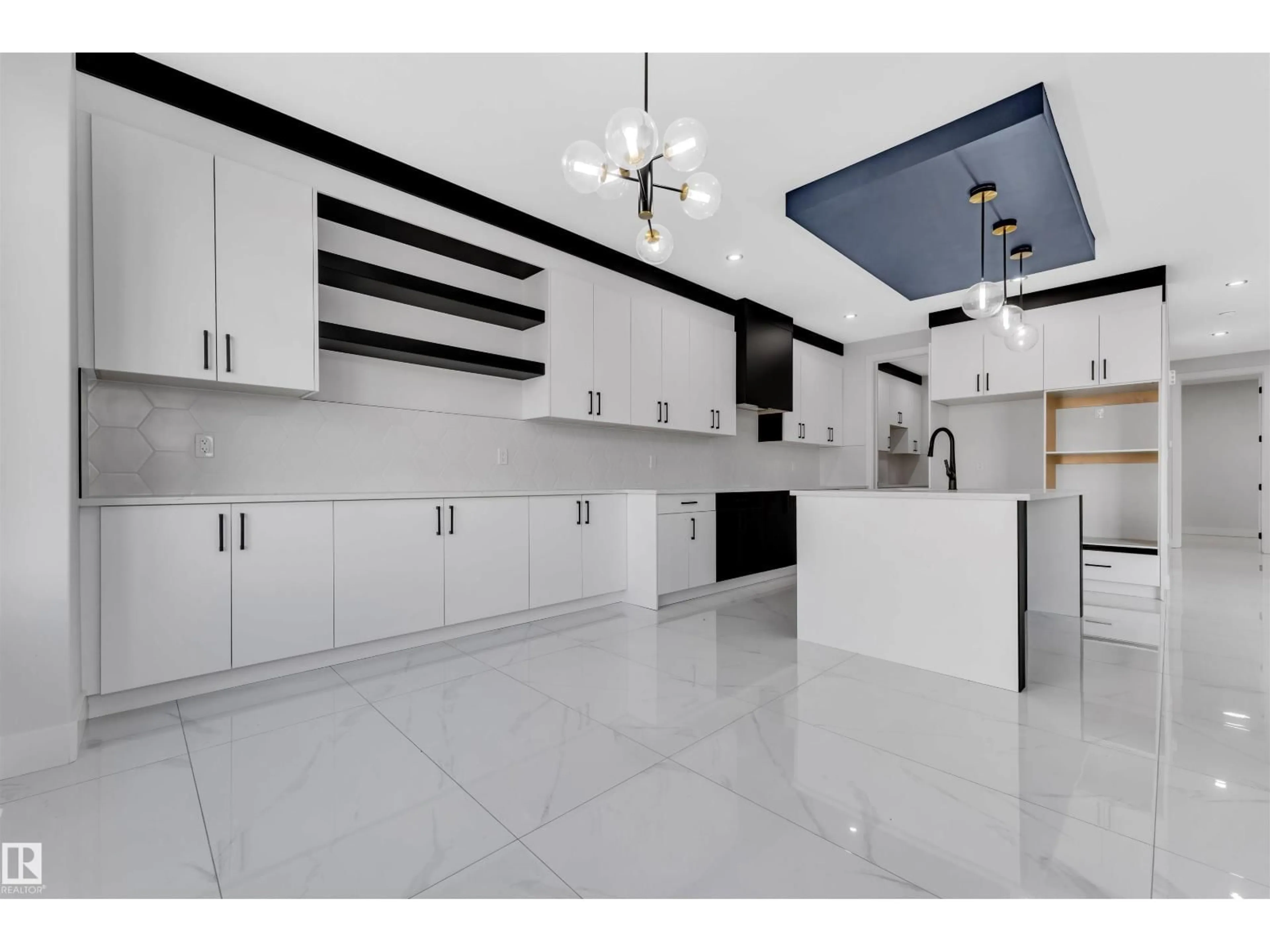 Open concept kitchen, ceramic/tile floor for NW - 22815 80 AV, Edmonton Alberta T5T7X8