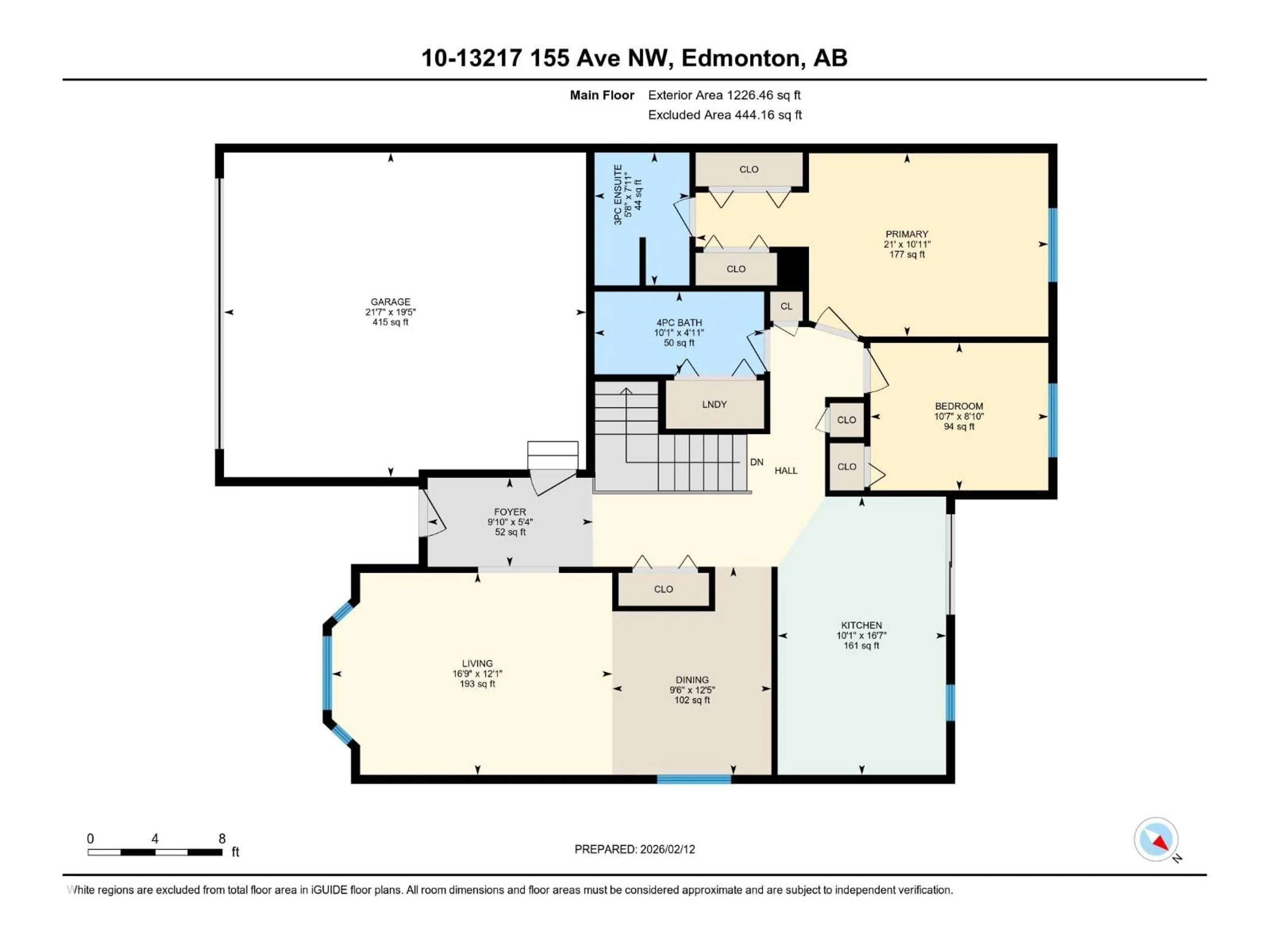 Floor plan for #10 - 13217 155 AV NW, Edmonton Alberta T6V1E6