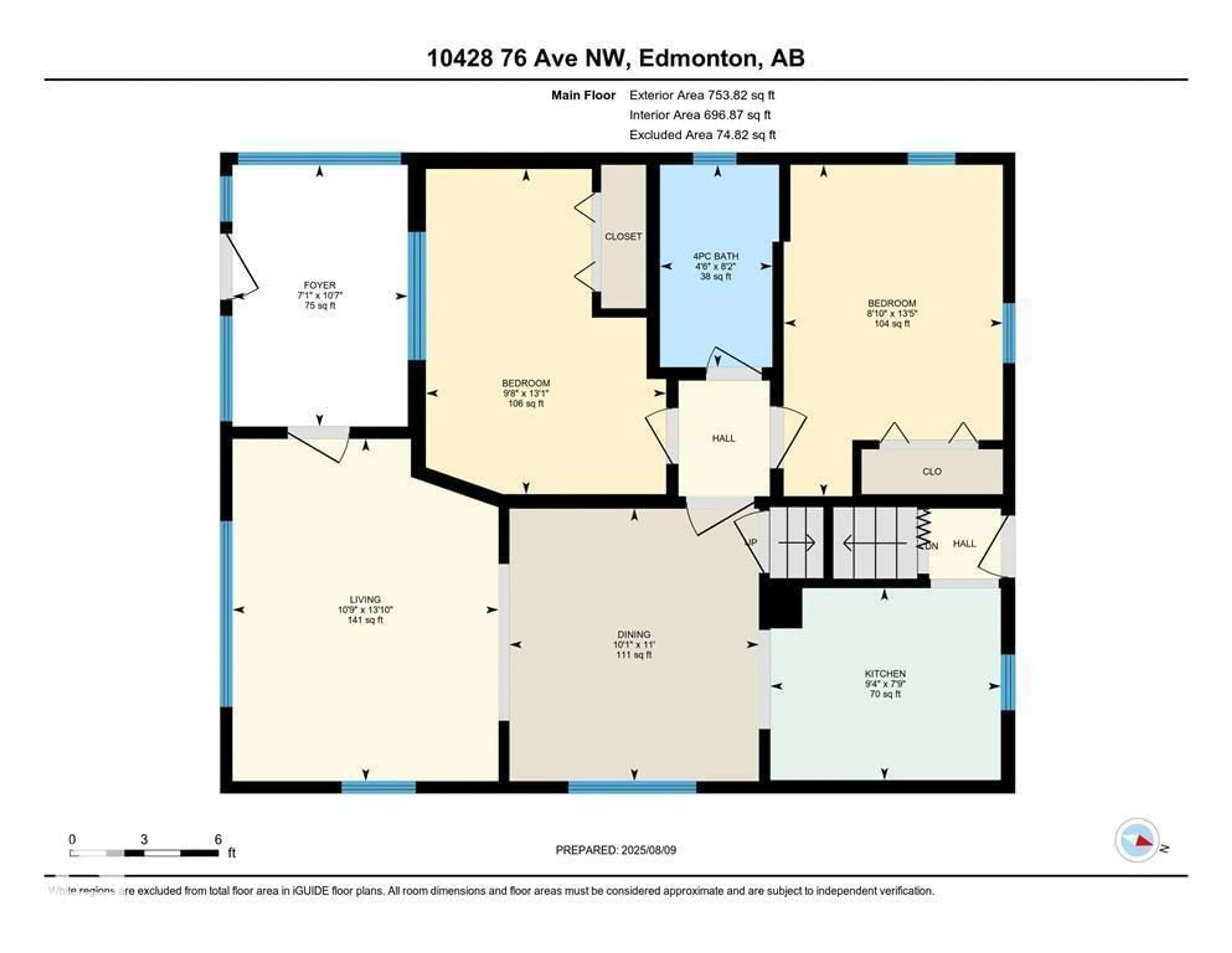 Floor plan for 10428 76 AV, Edmonton Alberta T6E1L1