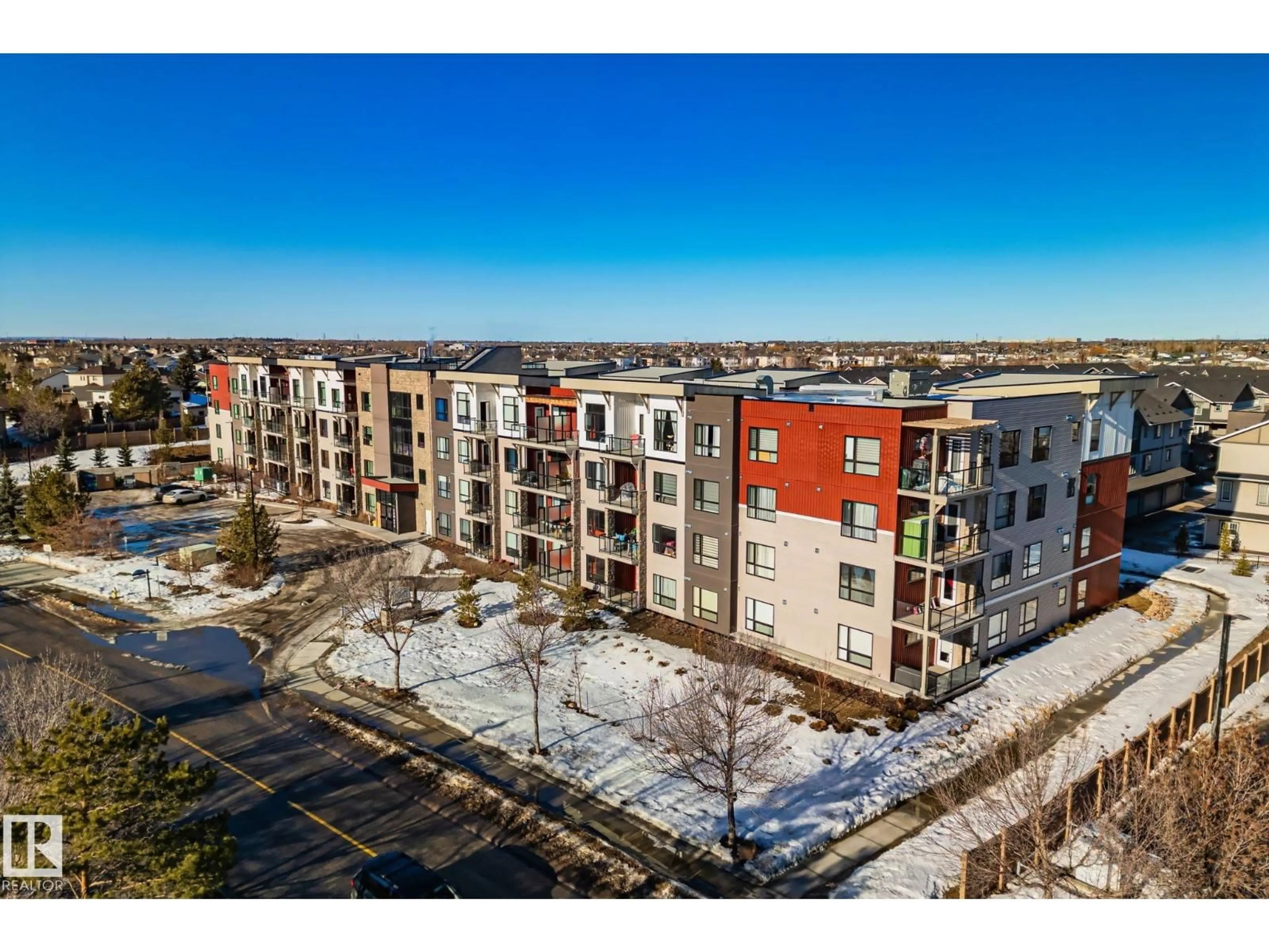 A pic from outside/outdoor area/front of a property/back of a property/a pic from drone, city buildings view from balcony for 128 - 12804 140 AV, Edmonton Alberta T6V0M3