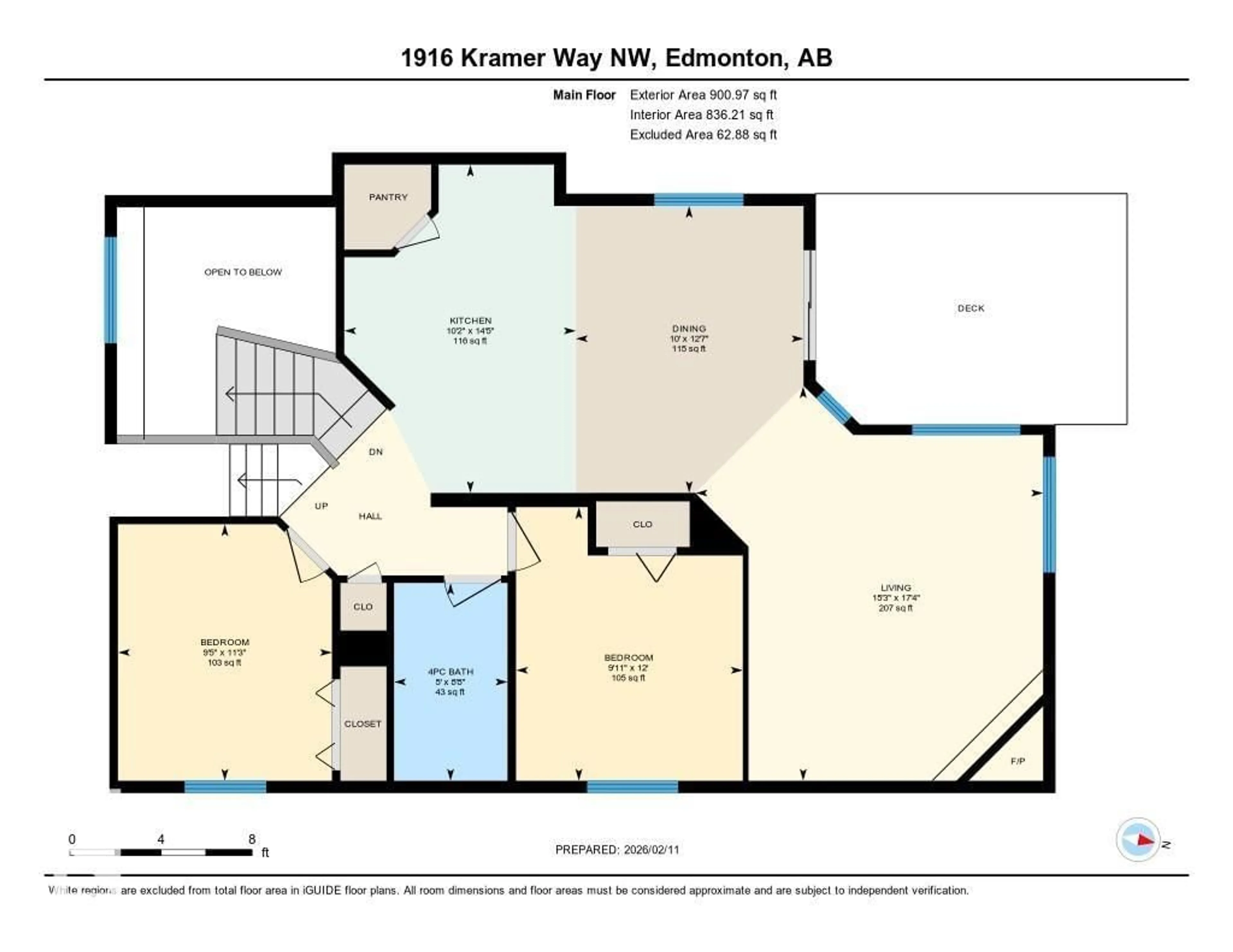 Floor plan for 1916 KRAMER WY, Edmonton Alberta T6L6Z7
