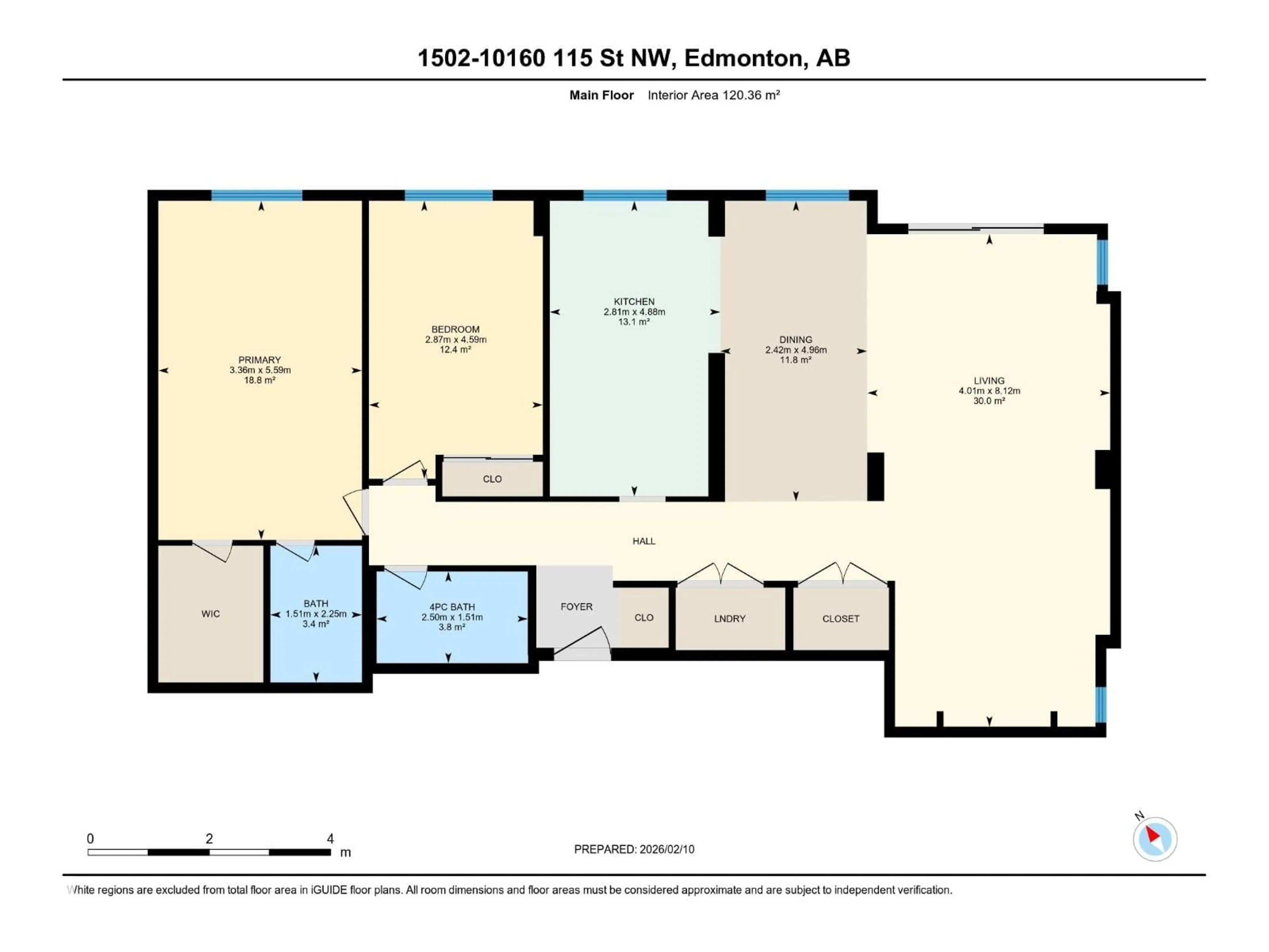 Floor plan for 10160 - 1502 115 ST NW, Edmonton Alberta T5K1T6
