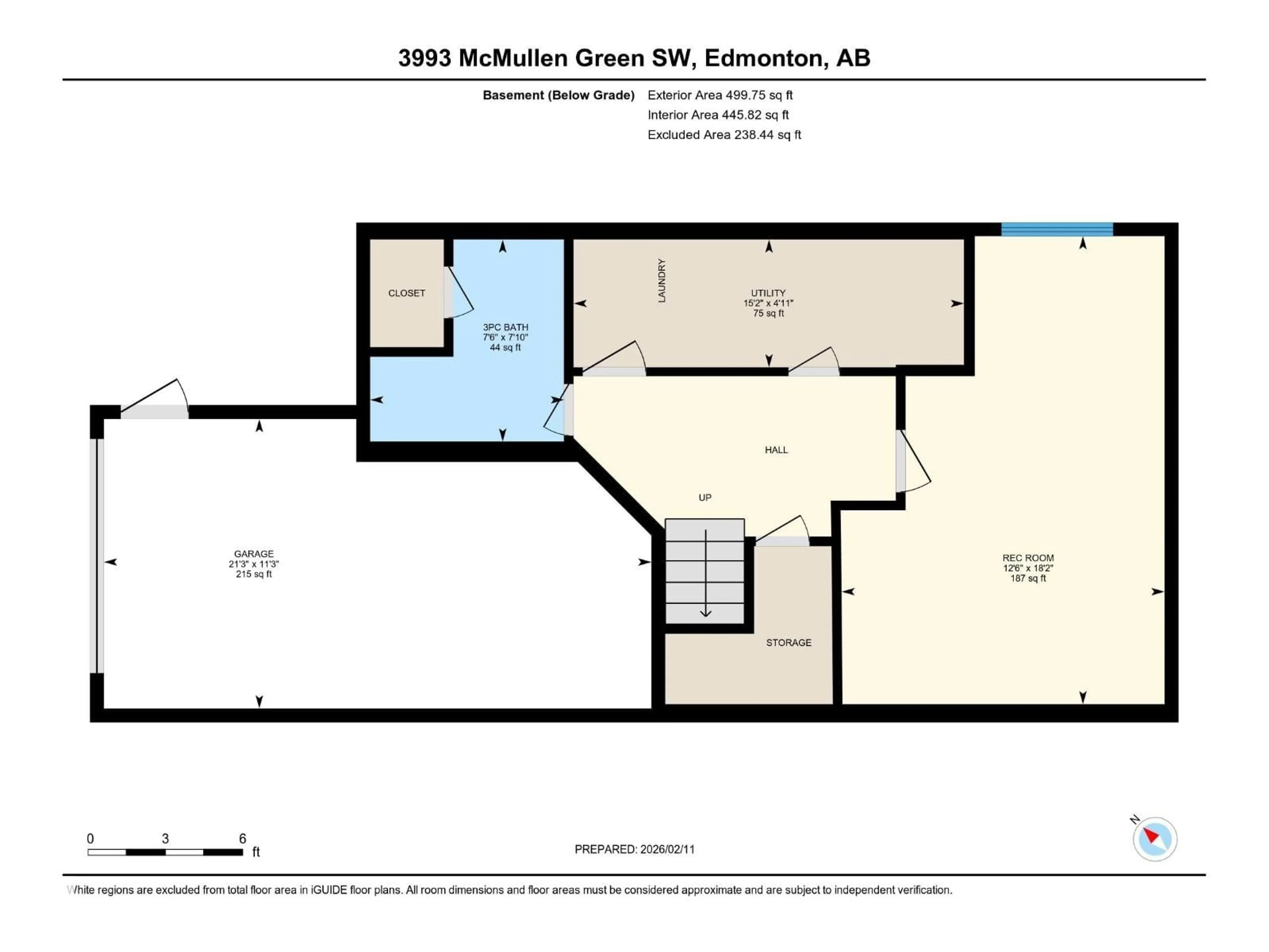 Floor plan for SW SW - 3993 MCMULLEN GREEN GR, Edmonton Alberta T6W1S7