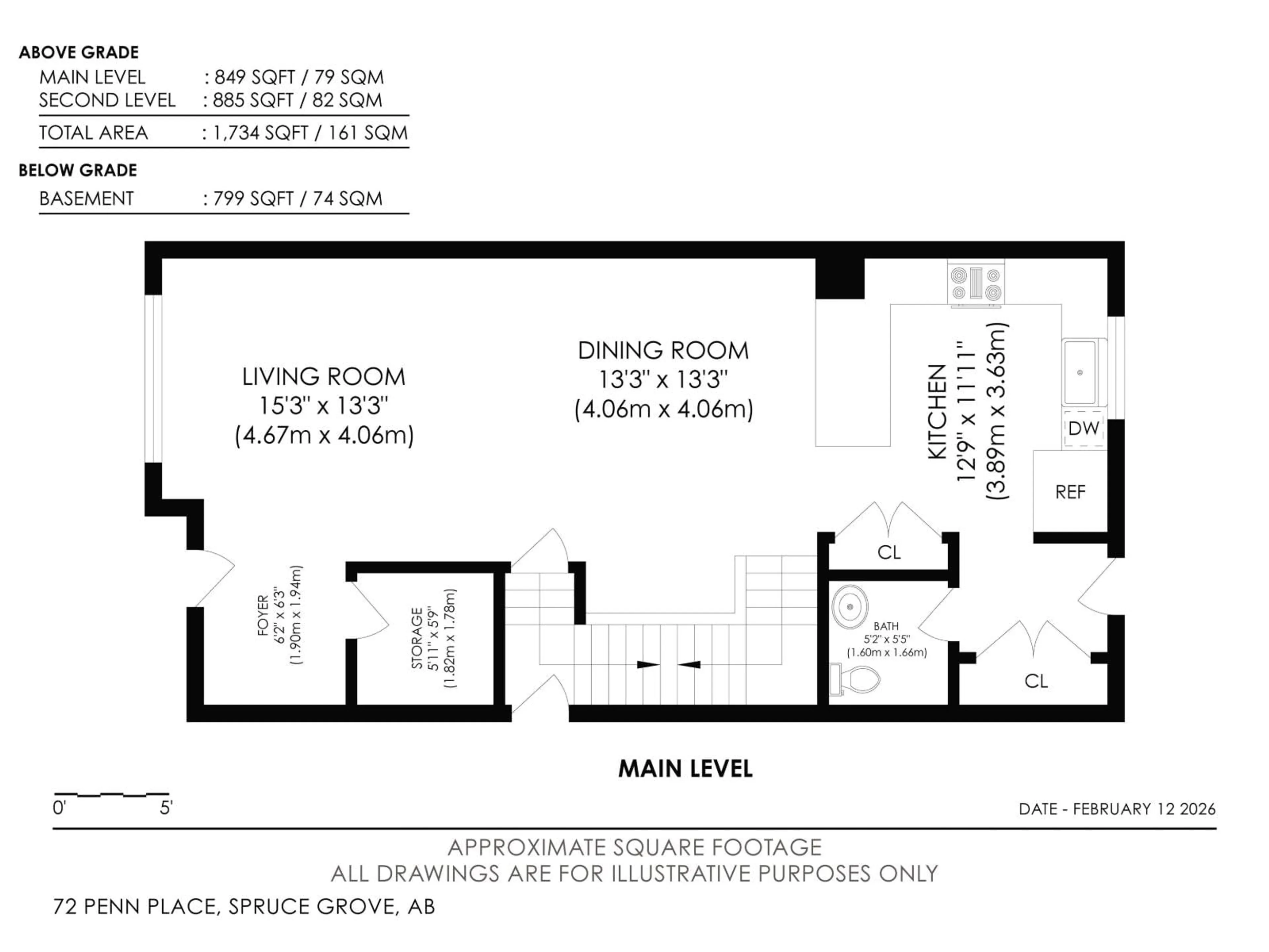 Floor plan for 72 PENN PL, Spruce Grove Alberta T7X2W7