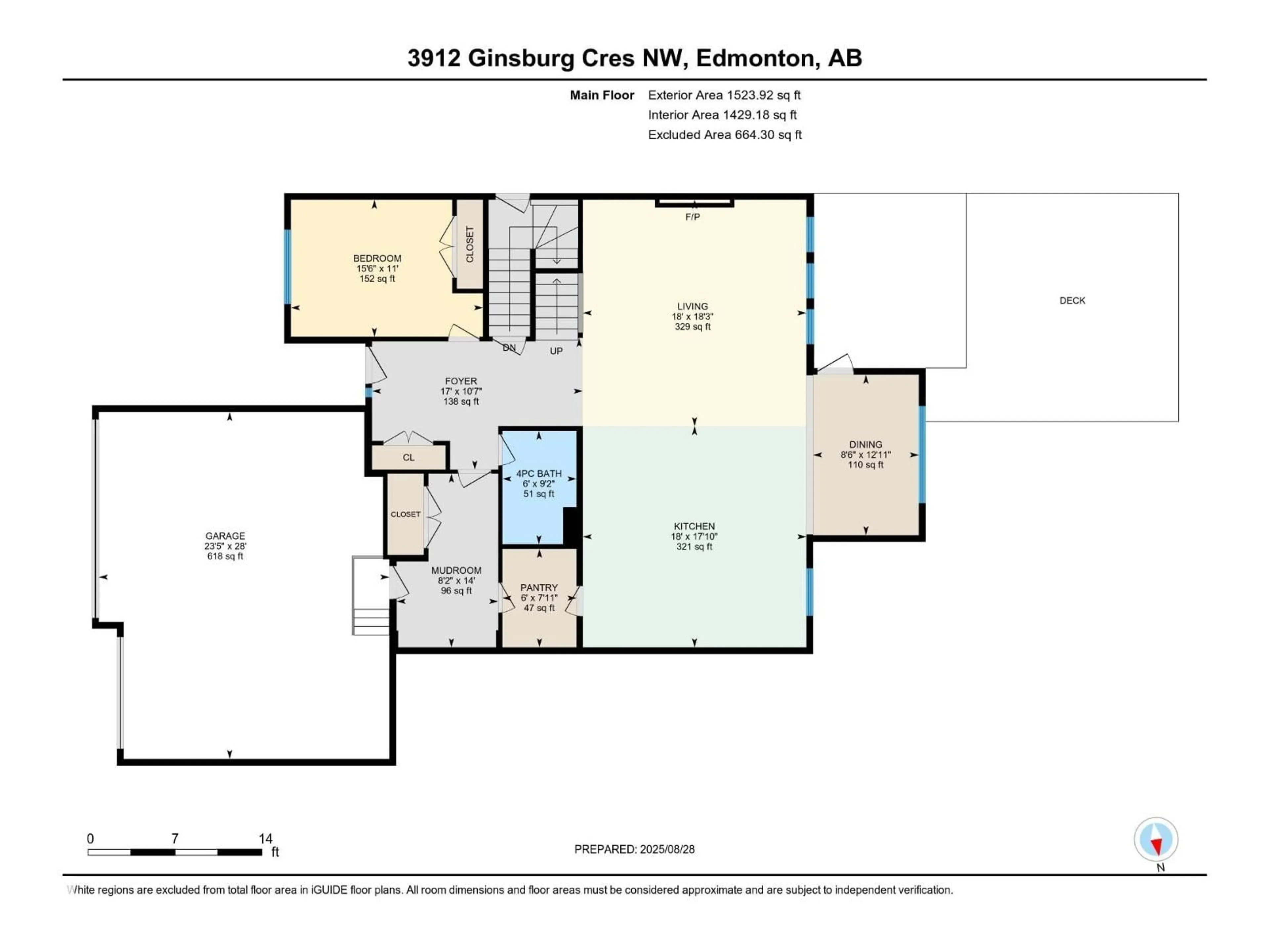 Floor plan for 3912 GINSBURG CR, Edmonton Alberta T5T4V1