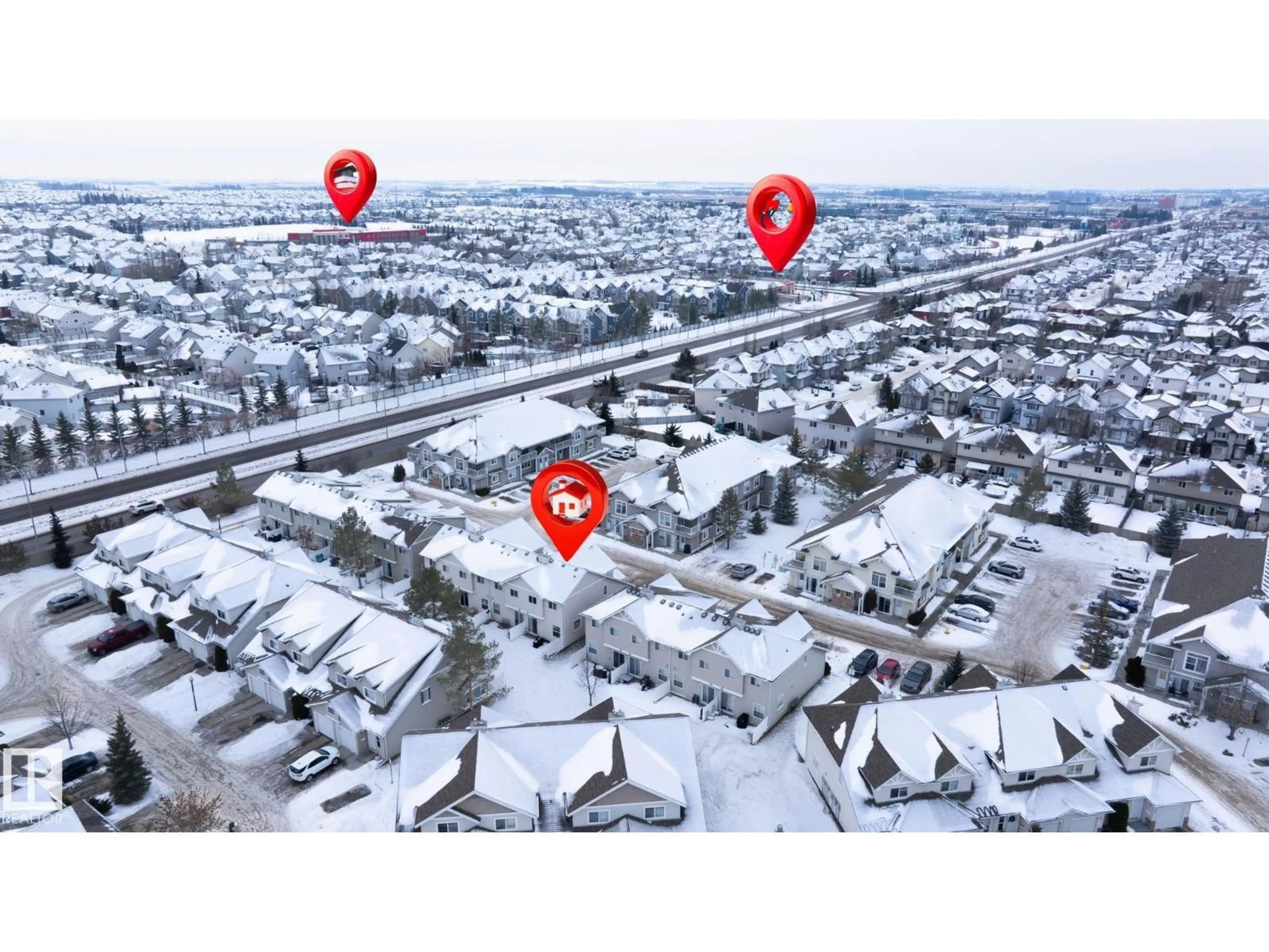 A pic from outside/outdoor area/front of a property/back of a property/a pic from drone, street for #108 - 150 EDWARDS DR, Edmonton Alberta T6M1M4