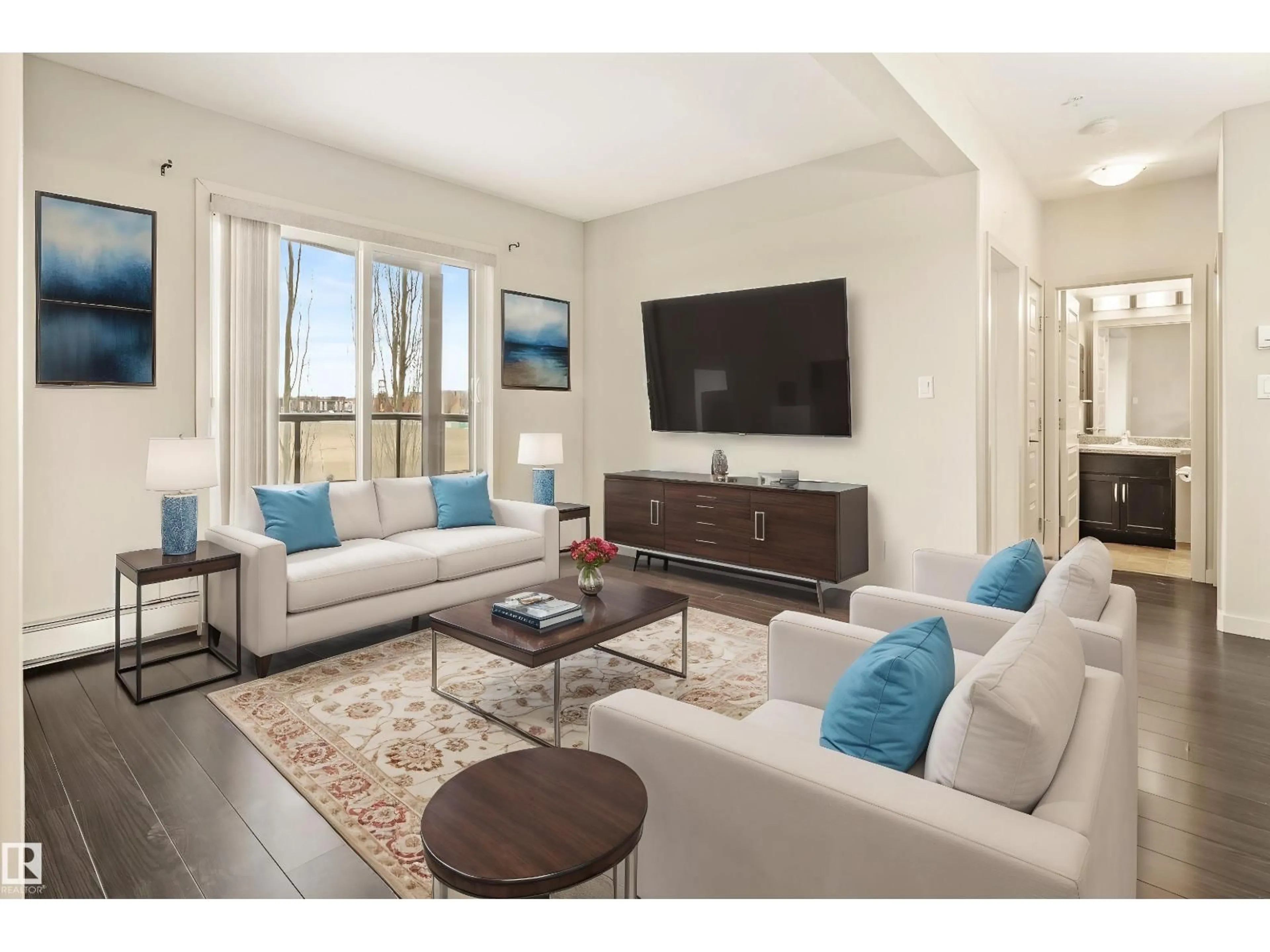 Living room with furniture, unknown for #224 - 304 AMBLESIDE LI, Edmonton Alberta T6W0V2