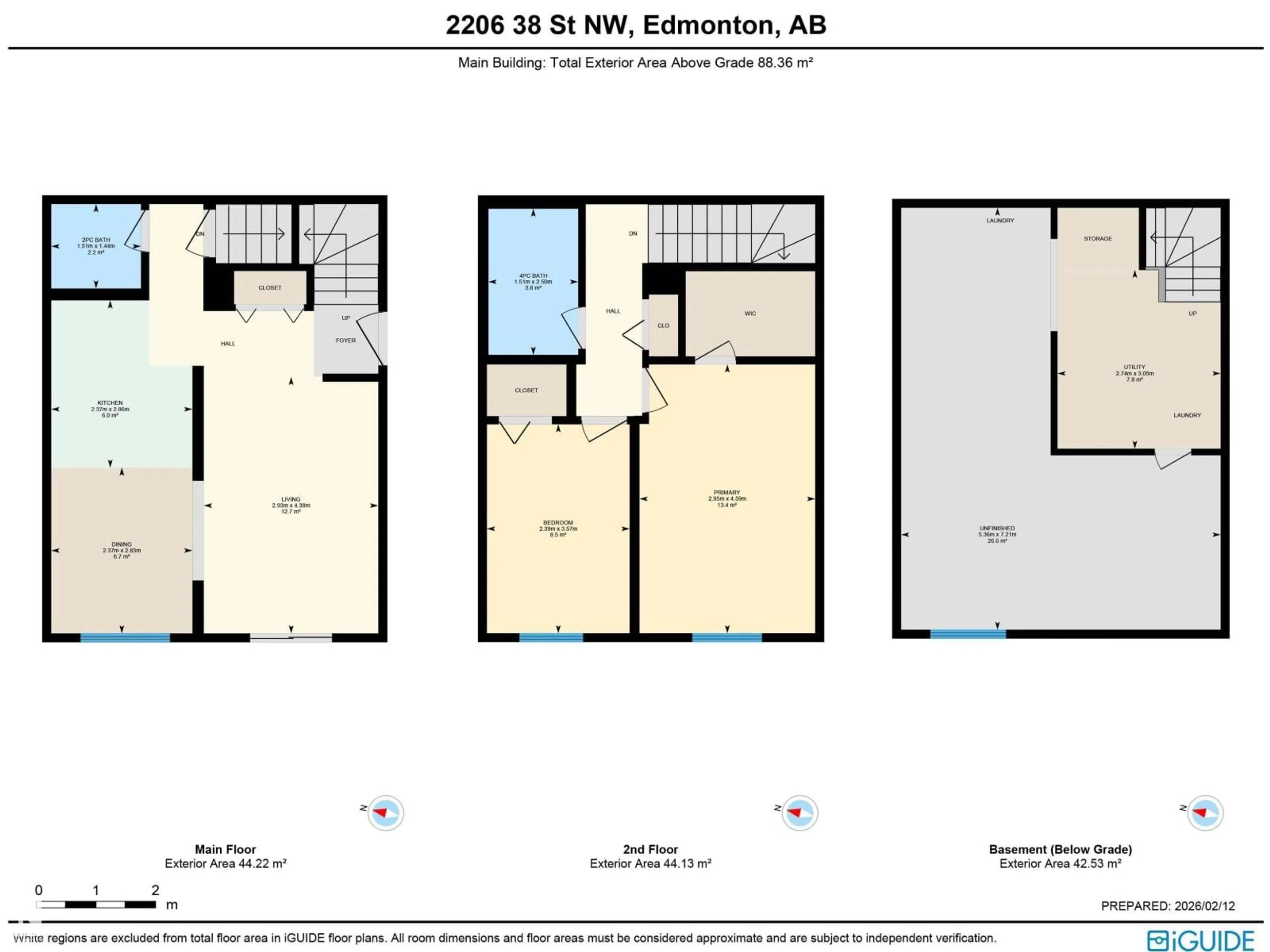 Floor plan for 2206 38 ST, Edmonton Alberta T6L4C3
