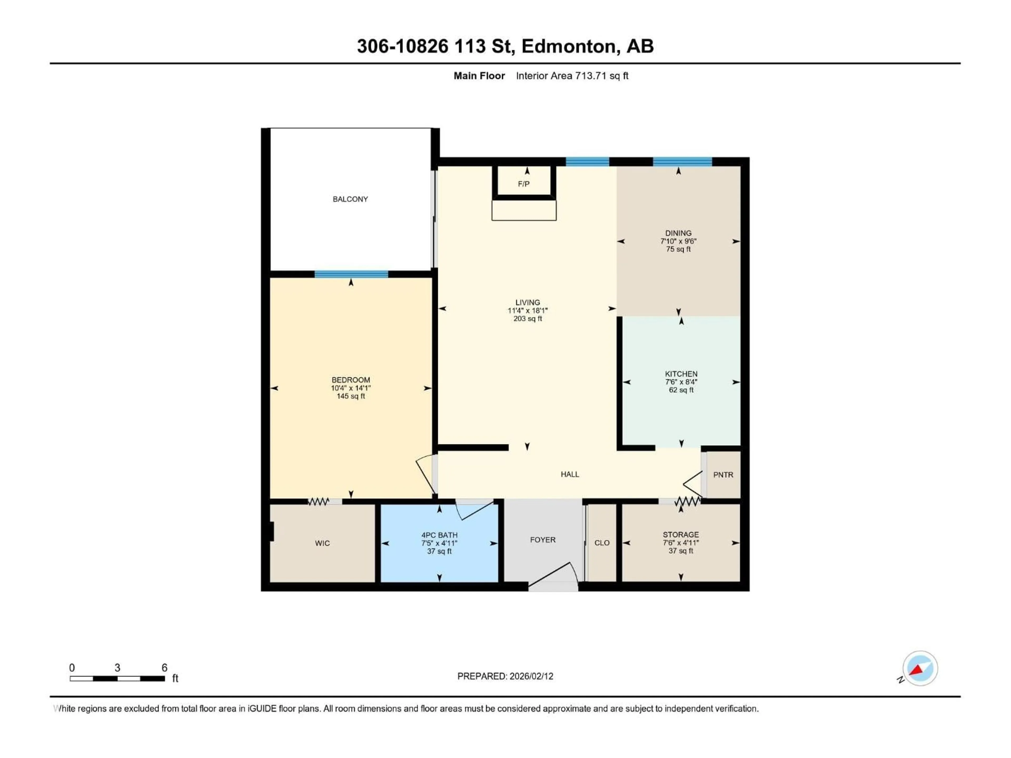 Floor plan for #306 - 10826 113 ST, Edmonton Alberta T5H3J2