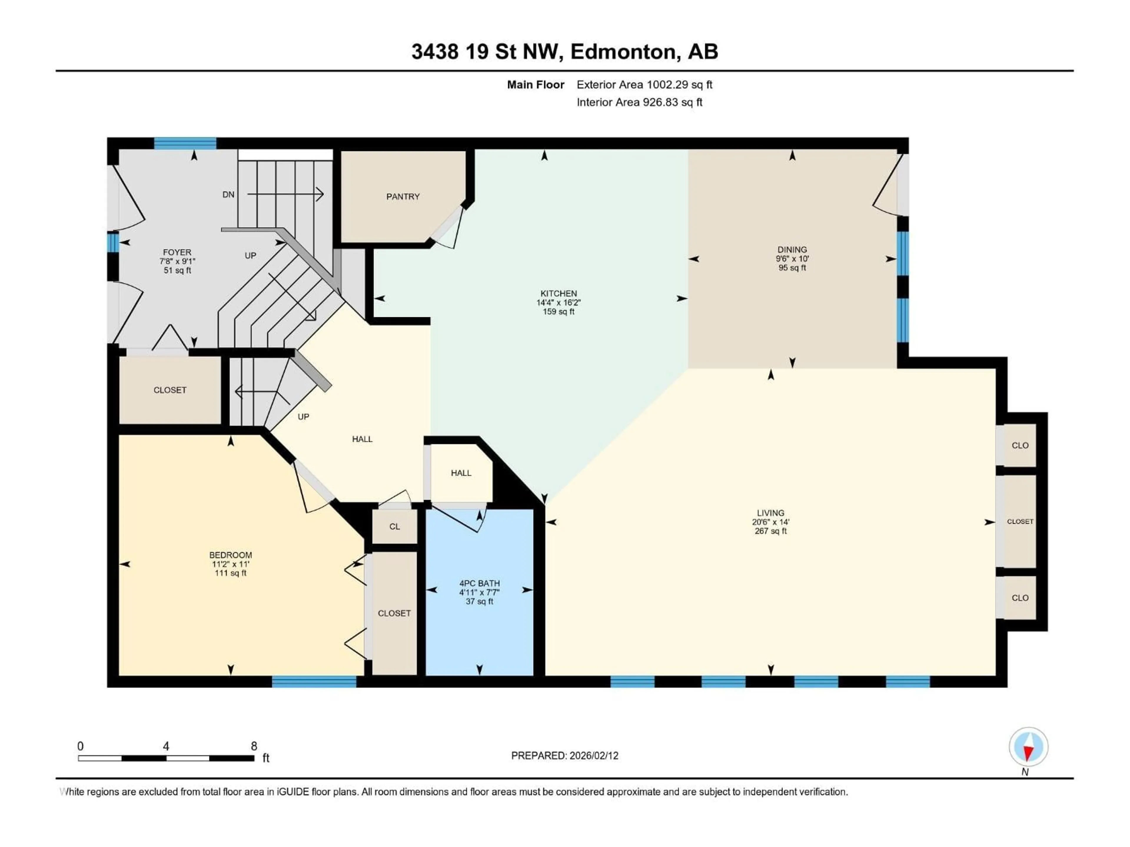 Floor plan for 3438 19 ST, Edmonton Alberta T6T1Y9