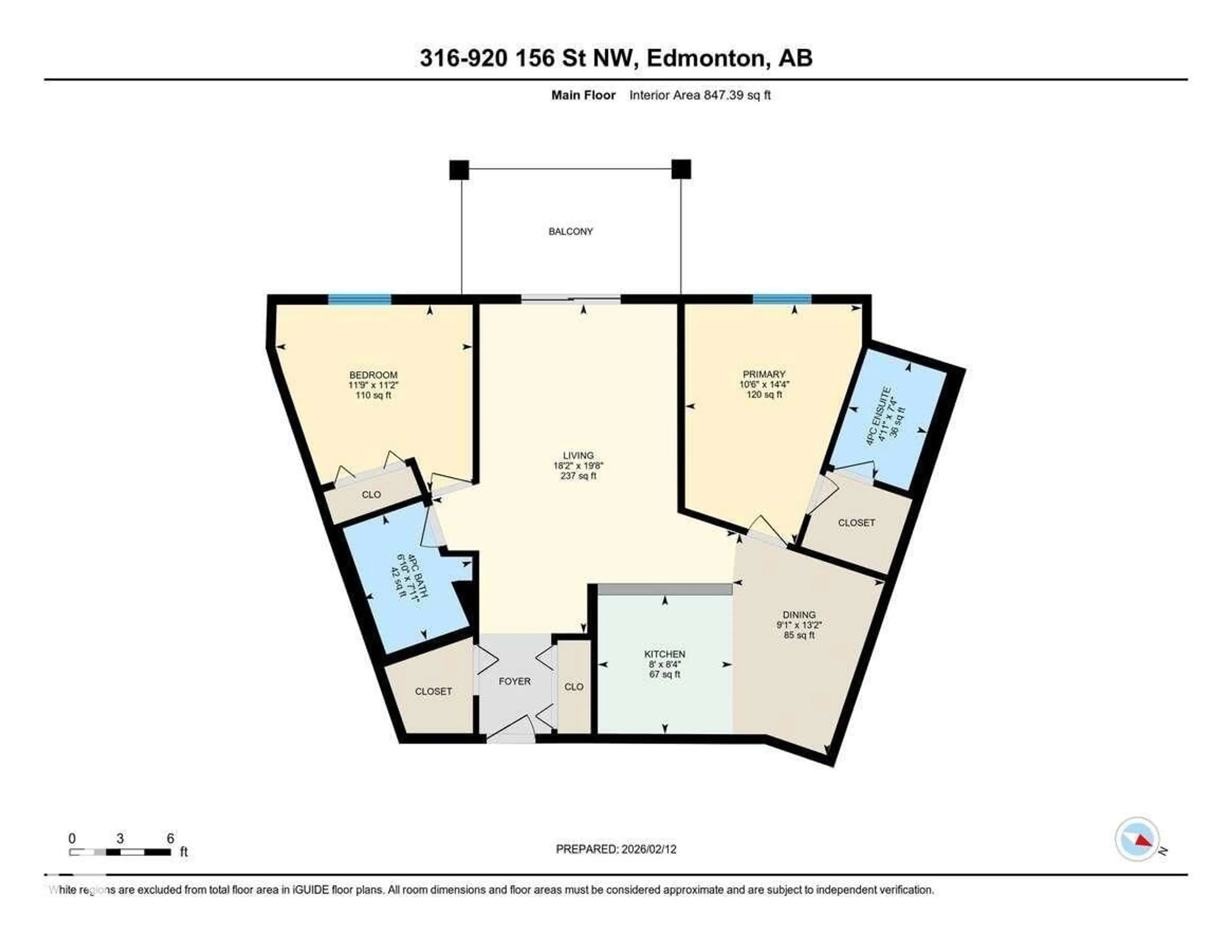 Floor plan for 920 - 316 156 ST, Edmonton Alberta T6R0N6