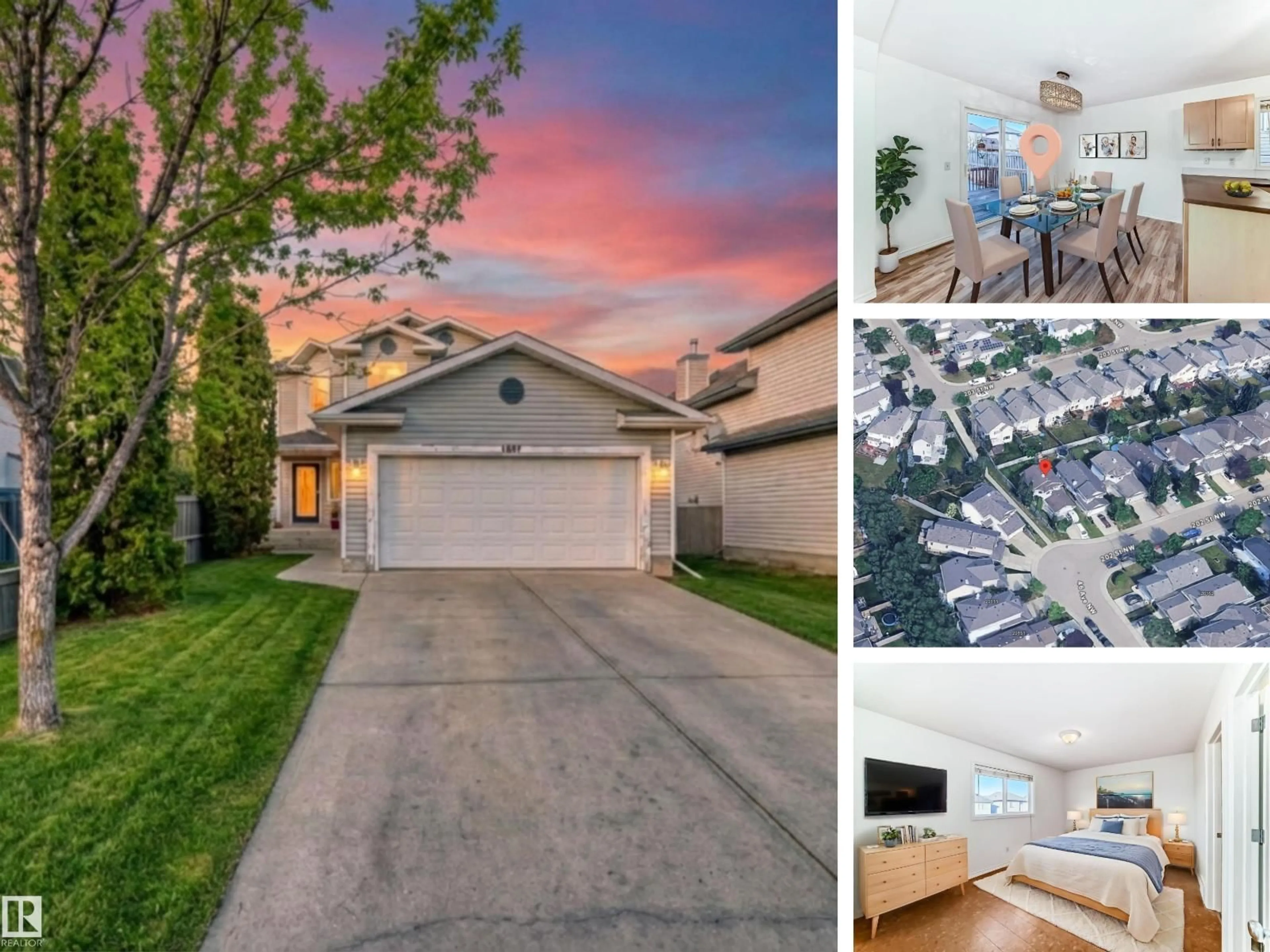 A pic from outside/outdoor area/front of a property/back of a property/a pic from drone, street for NW - 4604 202 ST, Edmonton Alberta T6M2Y1