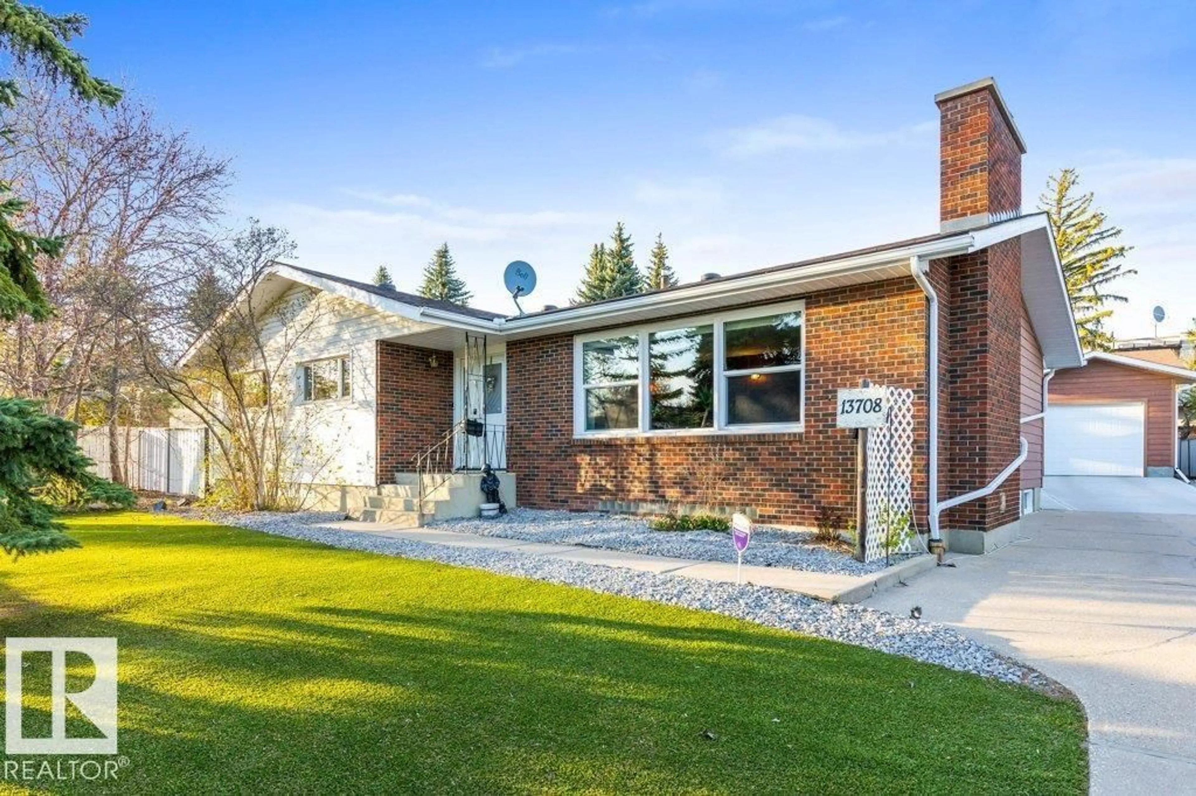 Home with brick exterior material, street for 13708 BUENA VISTA RD, Edmonton Alberta T5R5R6