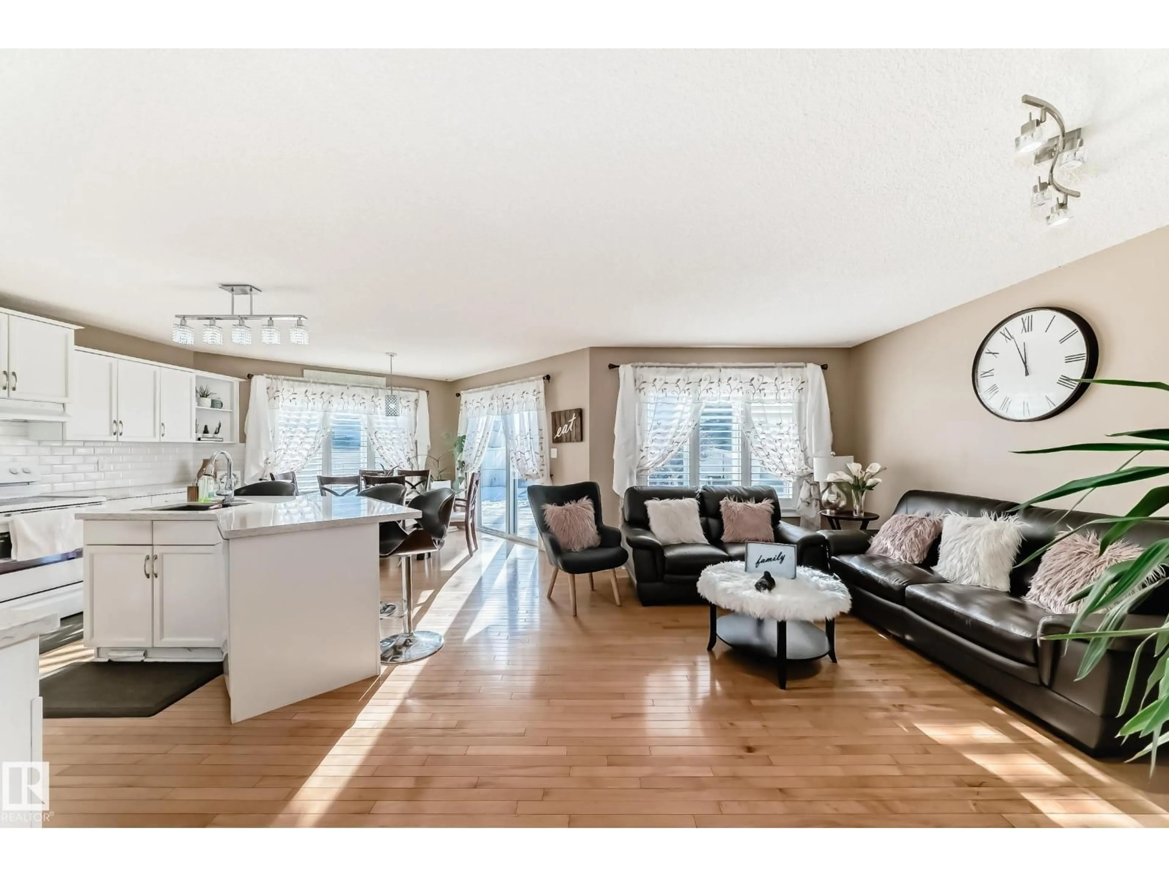 Living room with furniture, wood/laminate floor for 55 CHESTERMERE RD, Sherwood Park Alberta T8H2S2