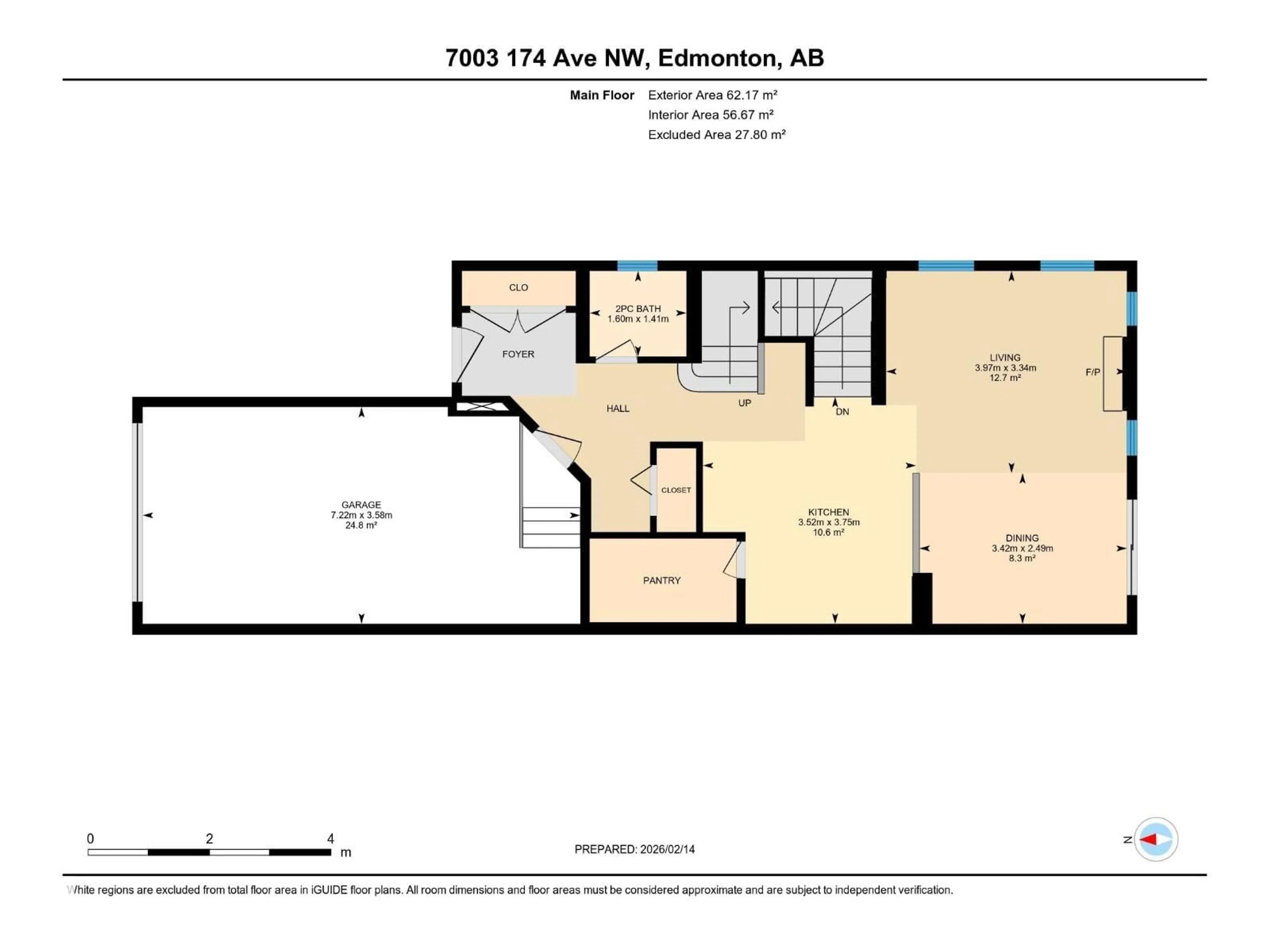 Floor plan for 7003 174 AV, Edmonton Alberta T5Z0C5