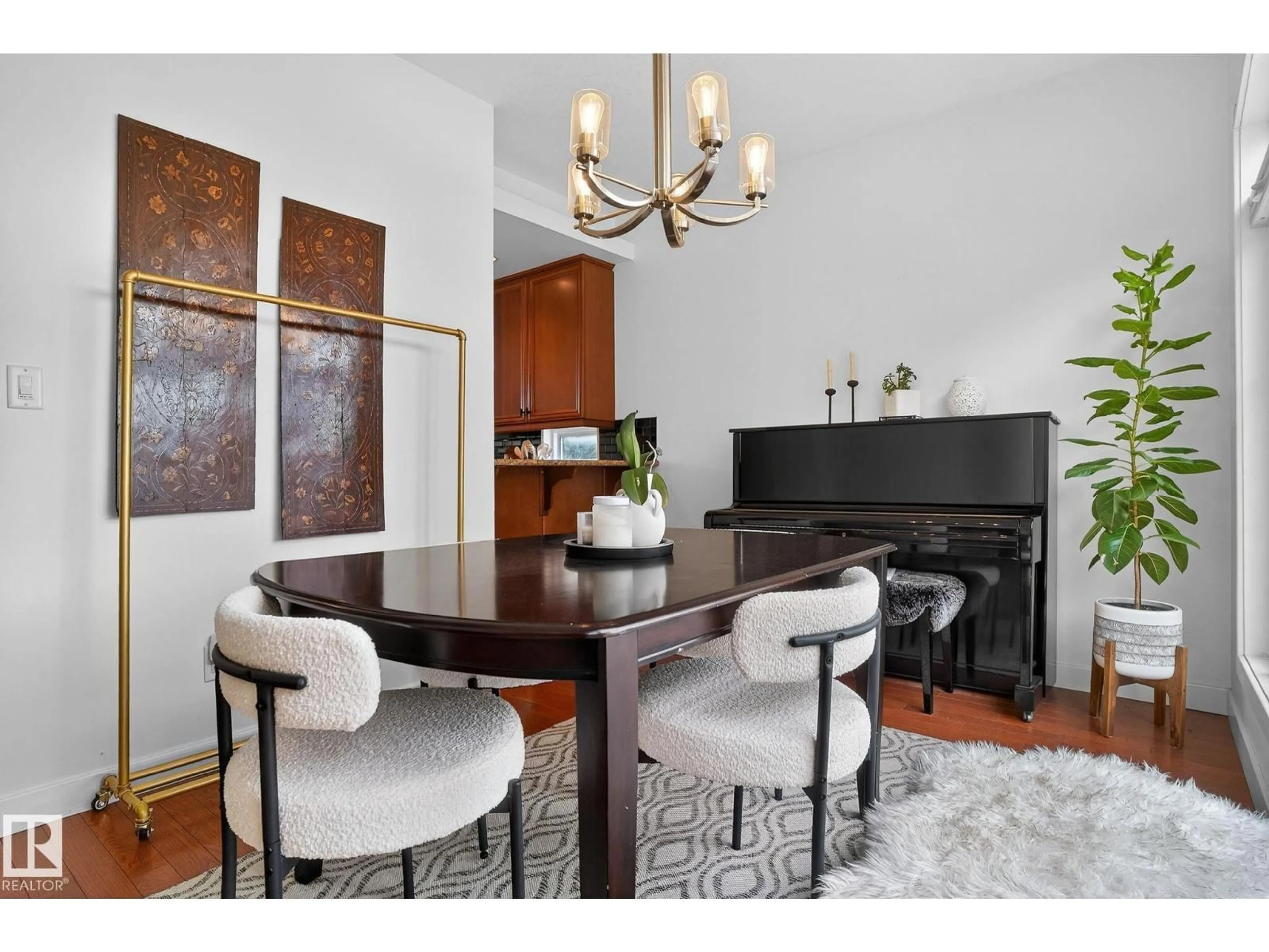 Dining room, wood/laminate floor for NW - 9561 143 ST, Edmonton Alberta T5N3J9