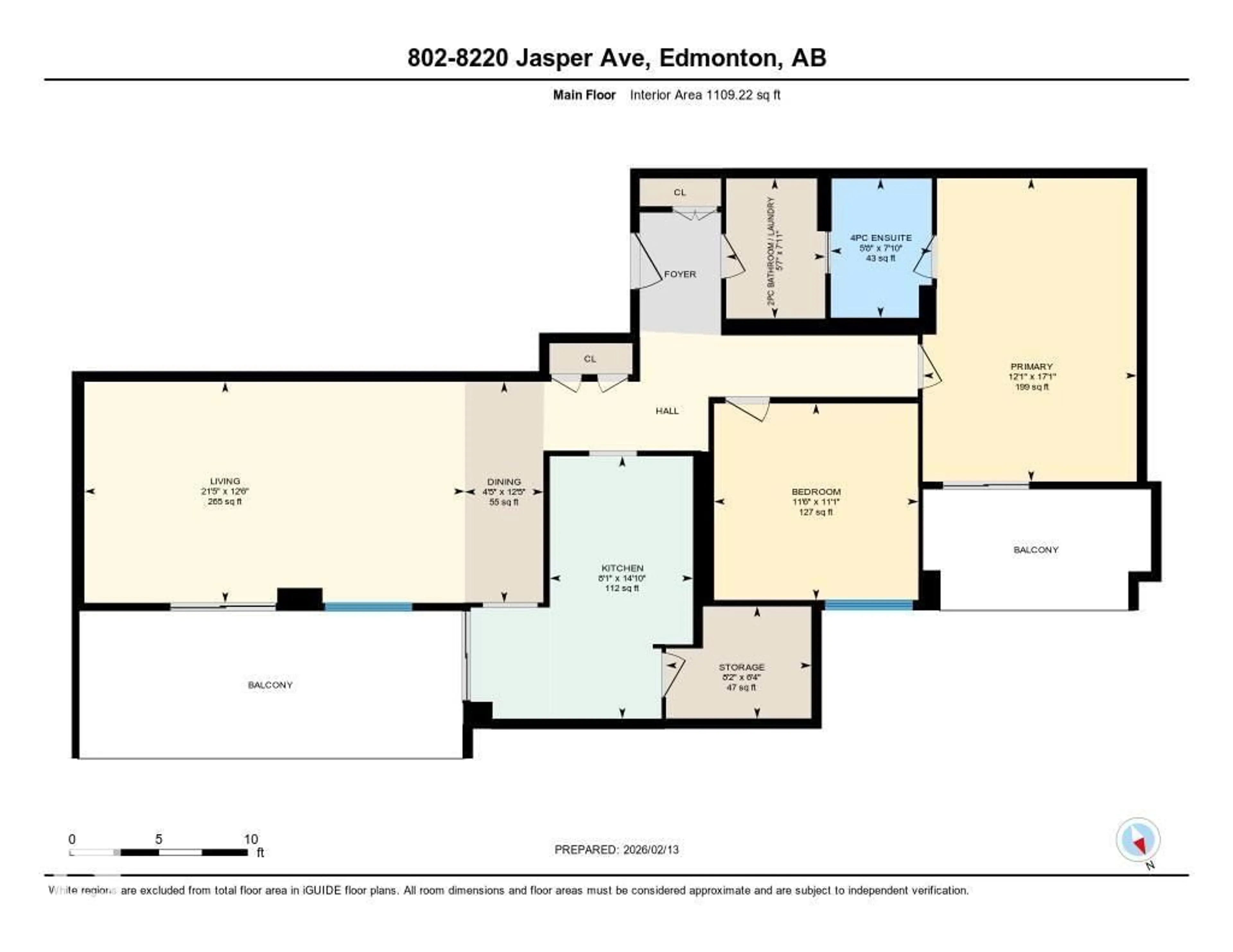 Floor plan for #802 - 8220 JASPER AV, Edmonton Alberta T5H4B6