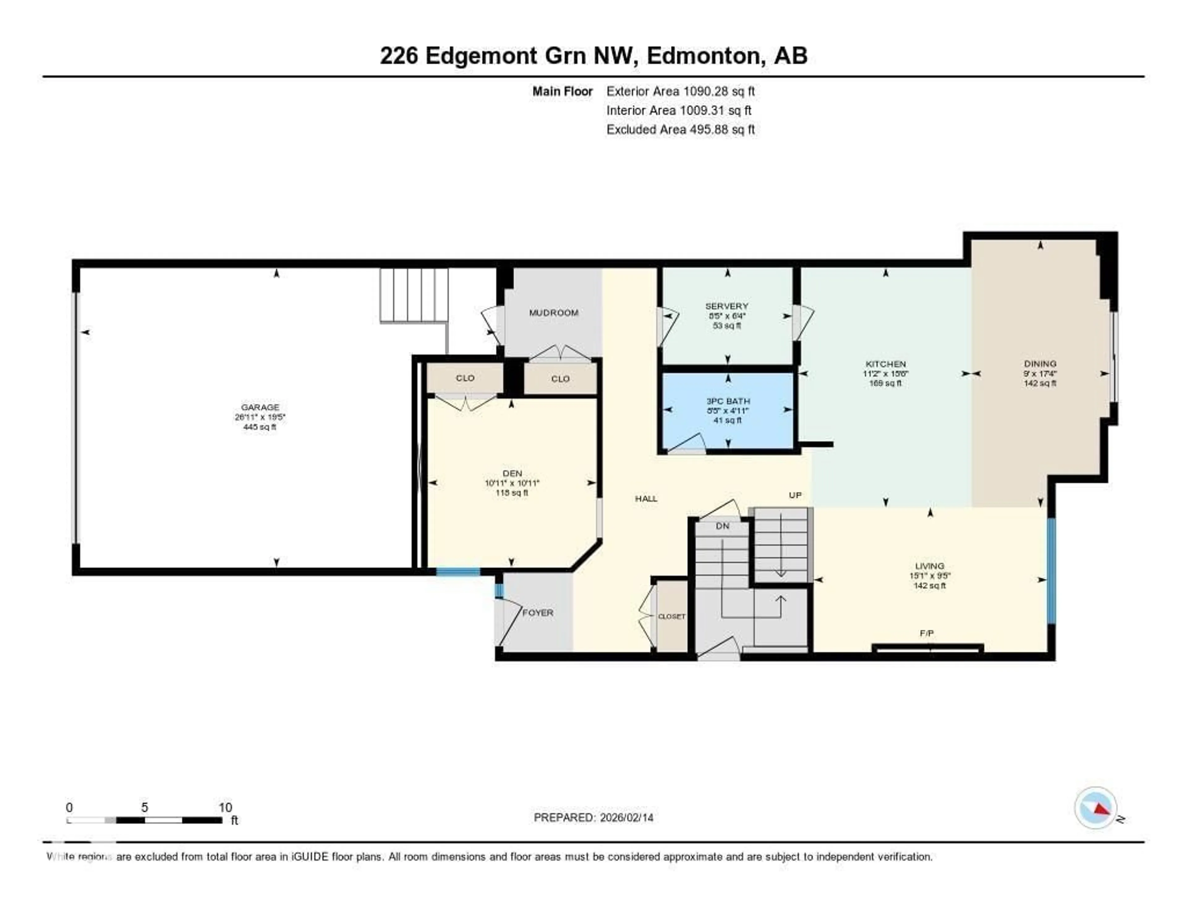 Floor plan for NW - 226 EDGEMONT GREEN GR, Edmonton Alberta T6M3J6