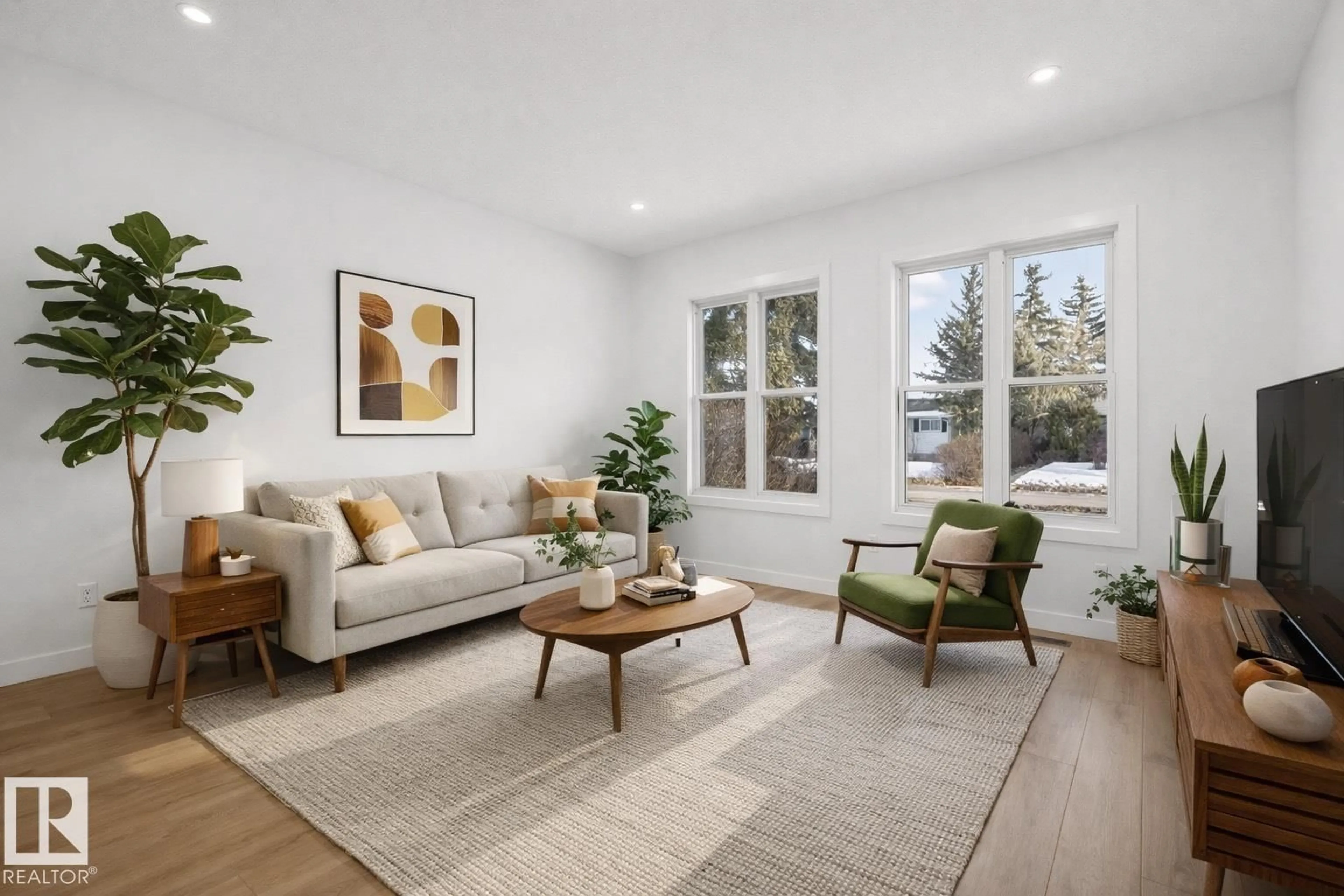 Living room with furniture, unknown for S NW - 712 KNOTTWOOD RD, Edmonton Alberta T6K1X9