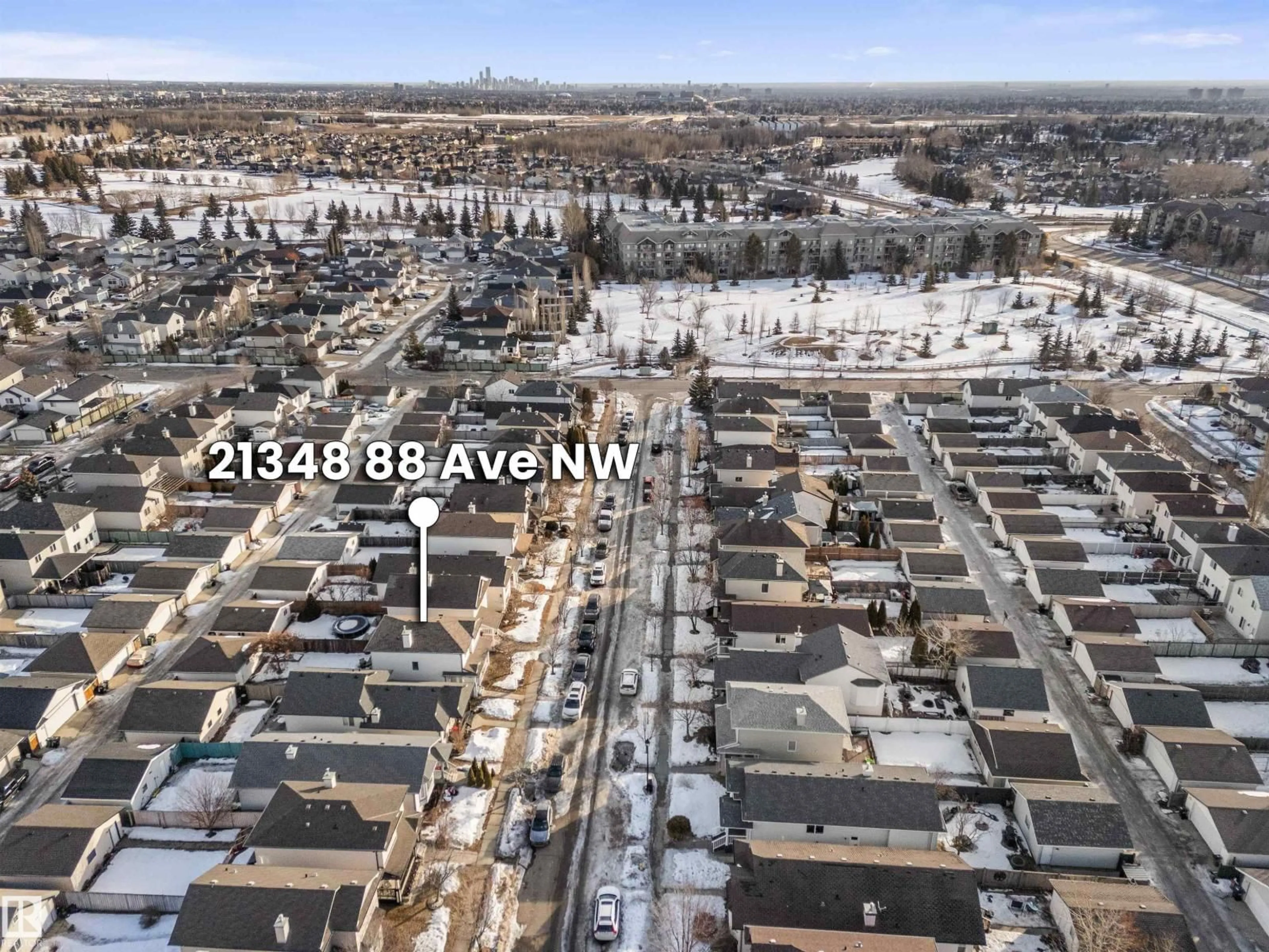 A pic from outside/outdoor area/front of a property/back of a property/a pic from drone, unknown for 21348 88 AV, Edmonton Alberta T5T6V1