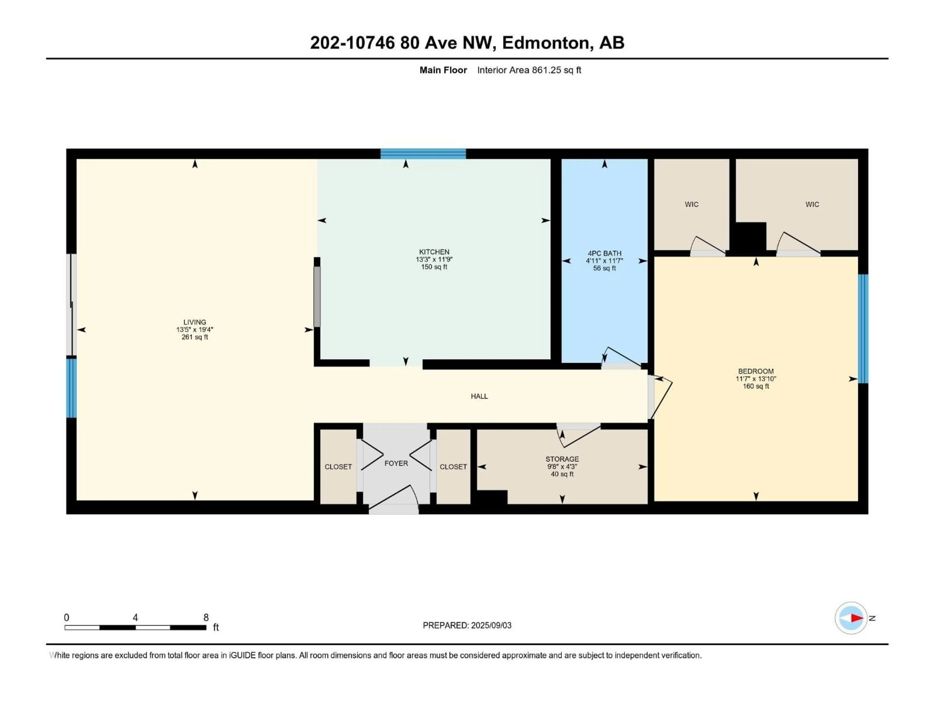 Floor plan for 202 - 10746 80 AV, Edmonton Alberta T6E1V8