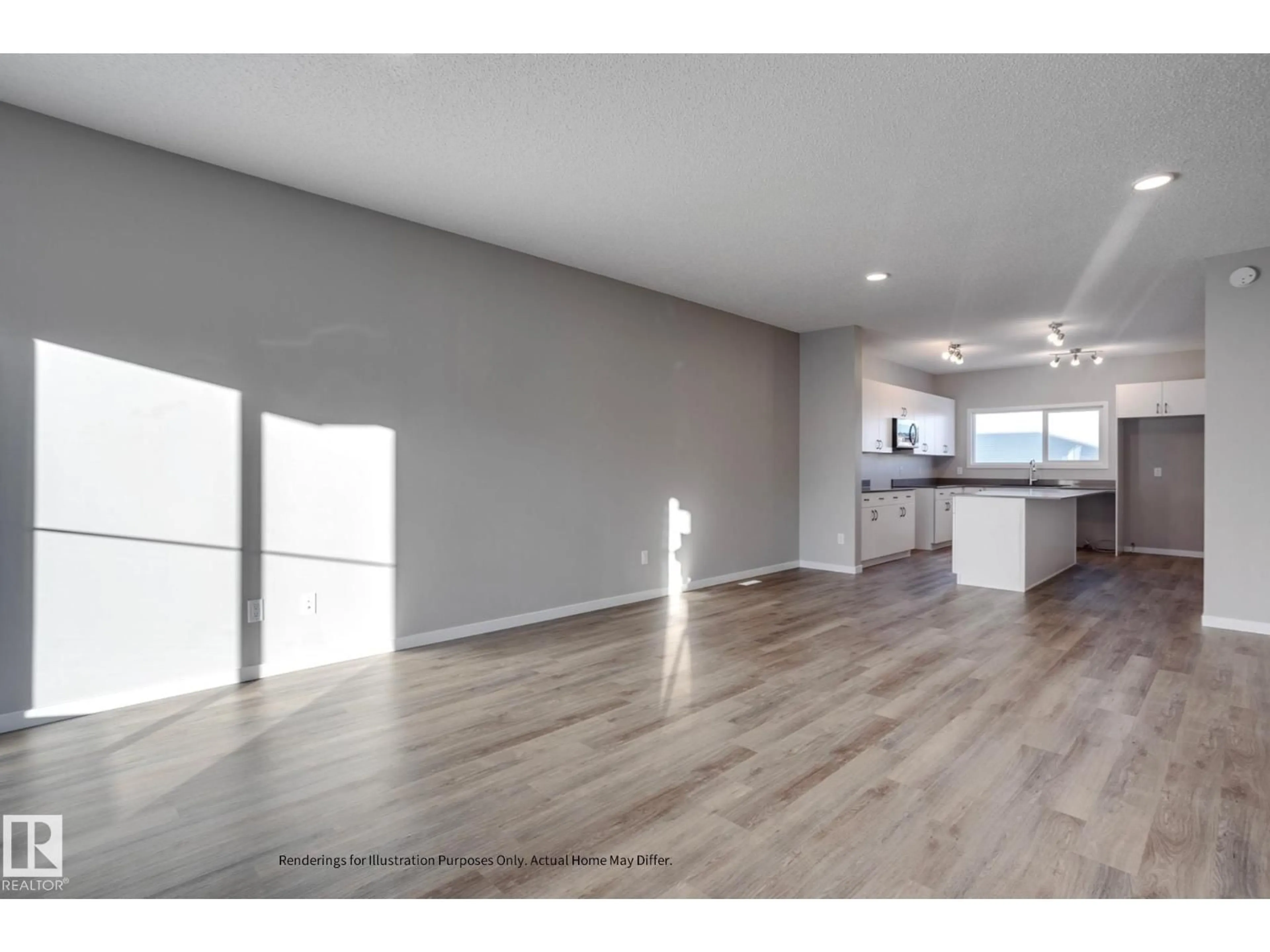 Open concept kitchen, wood/laminate floor for NW - 6226 175A AV, Edmonton Alberta T5Y4H3