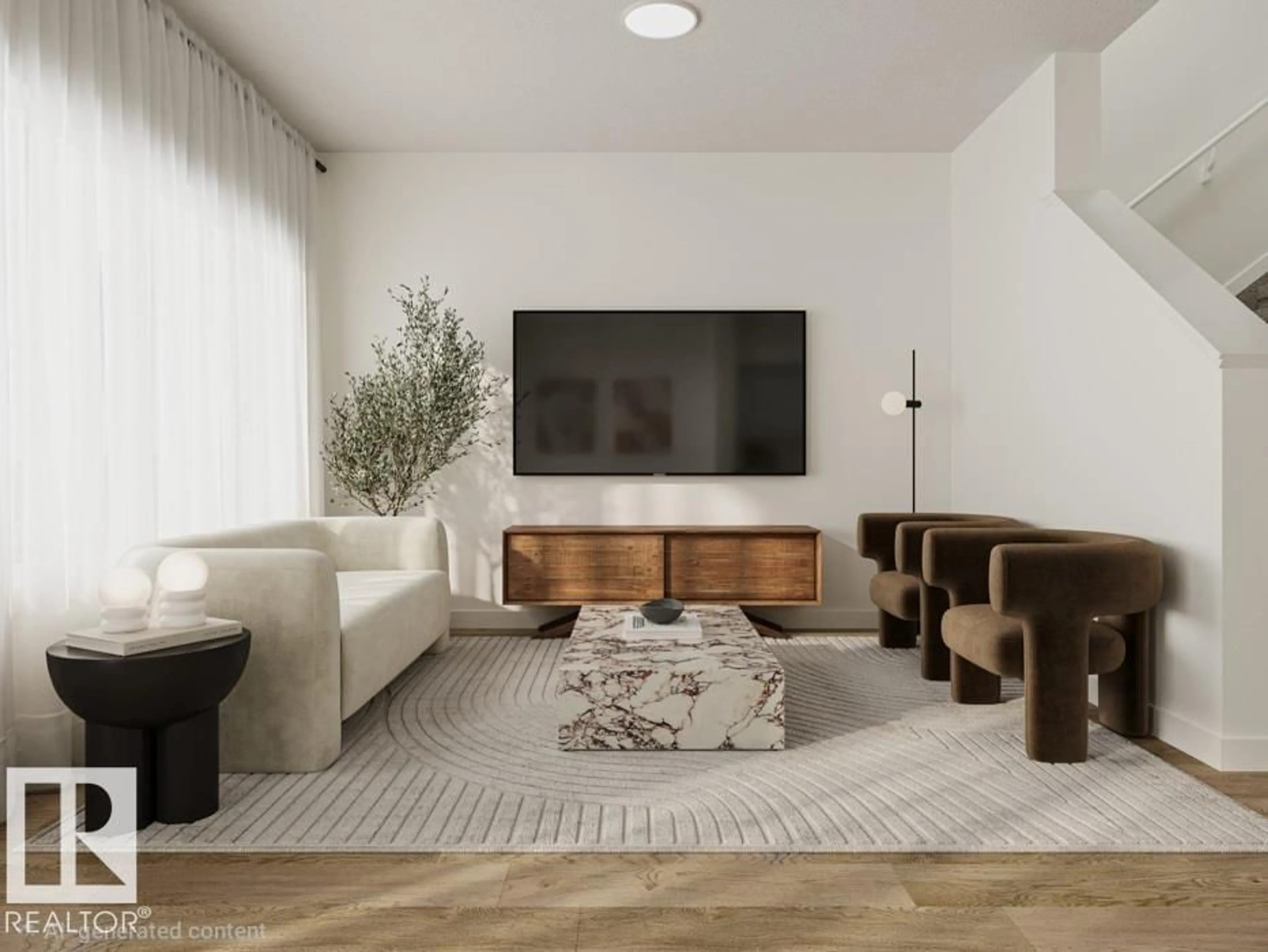 Living room with furniture, unknown for NE - 17604 4 ST, Edmonton Alberta T5Y4K6