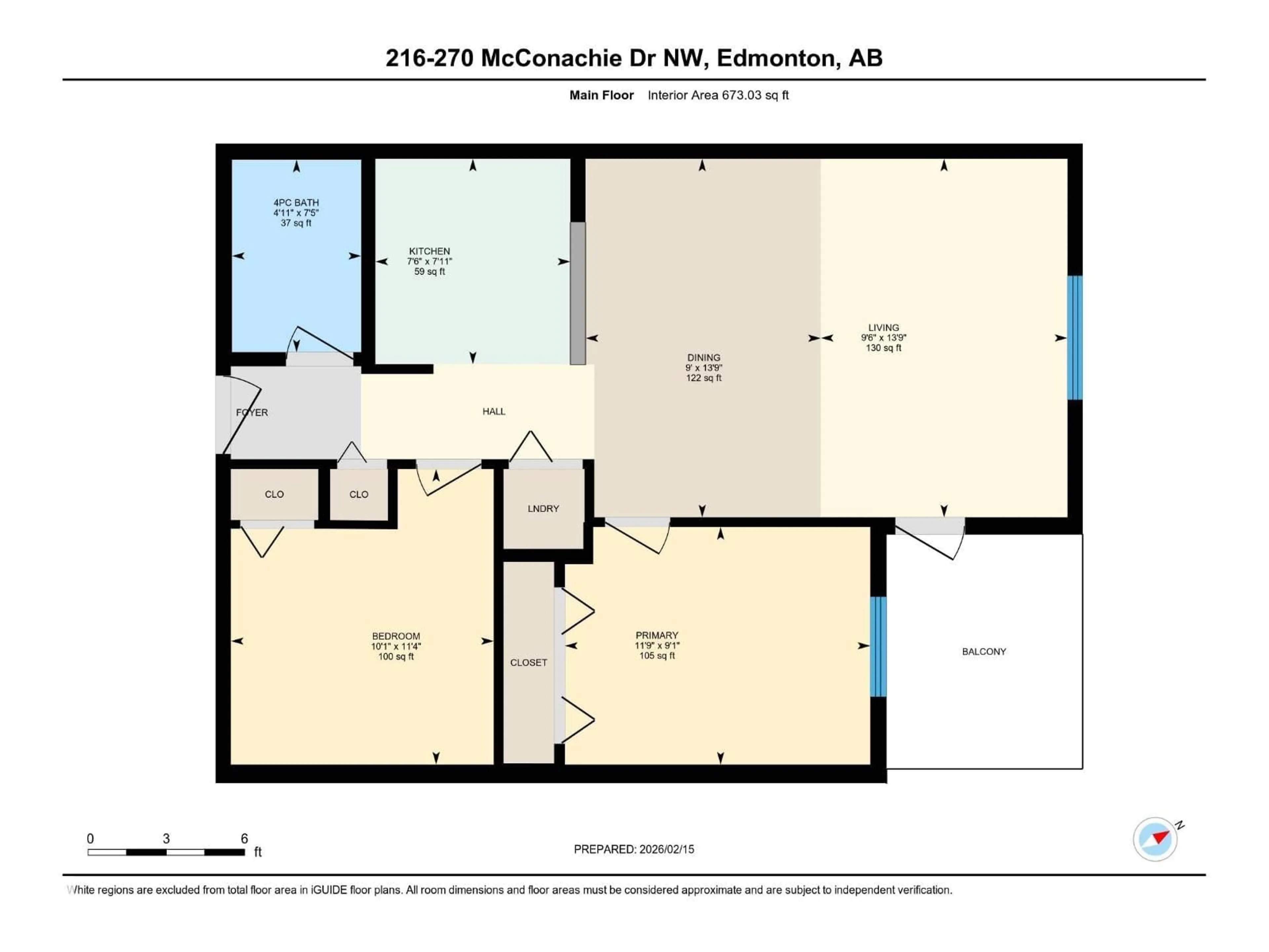 Floor plan for 270 - 216 MCCONACHIE DR, Edmonton Alberta T5Y3N4