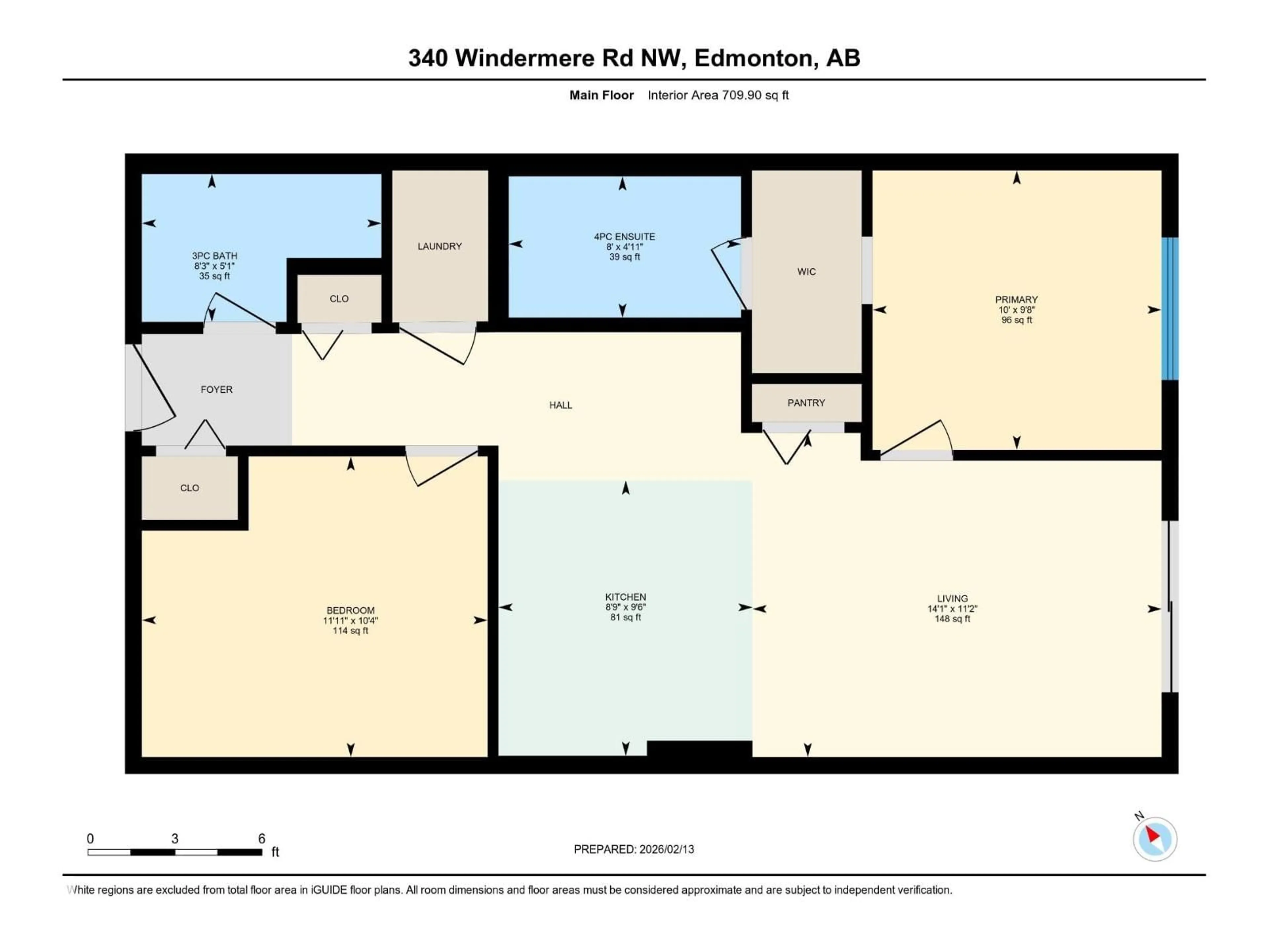 Floor plan for 340 - 211 WINDERMERE RD NW, Edmonton Alberta T6W2P2