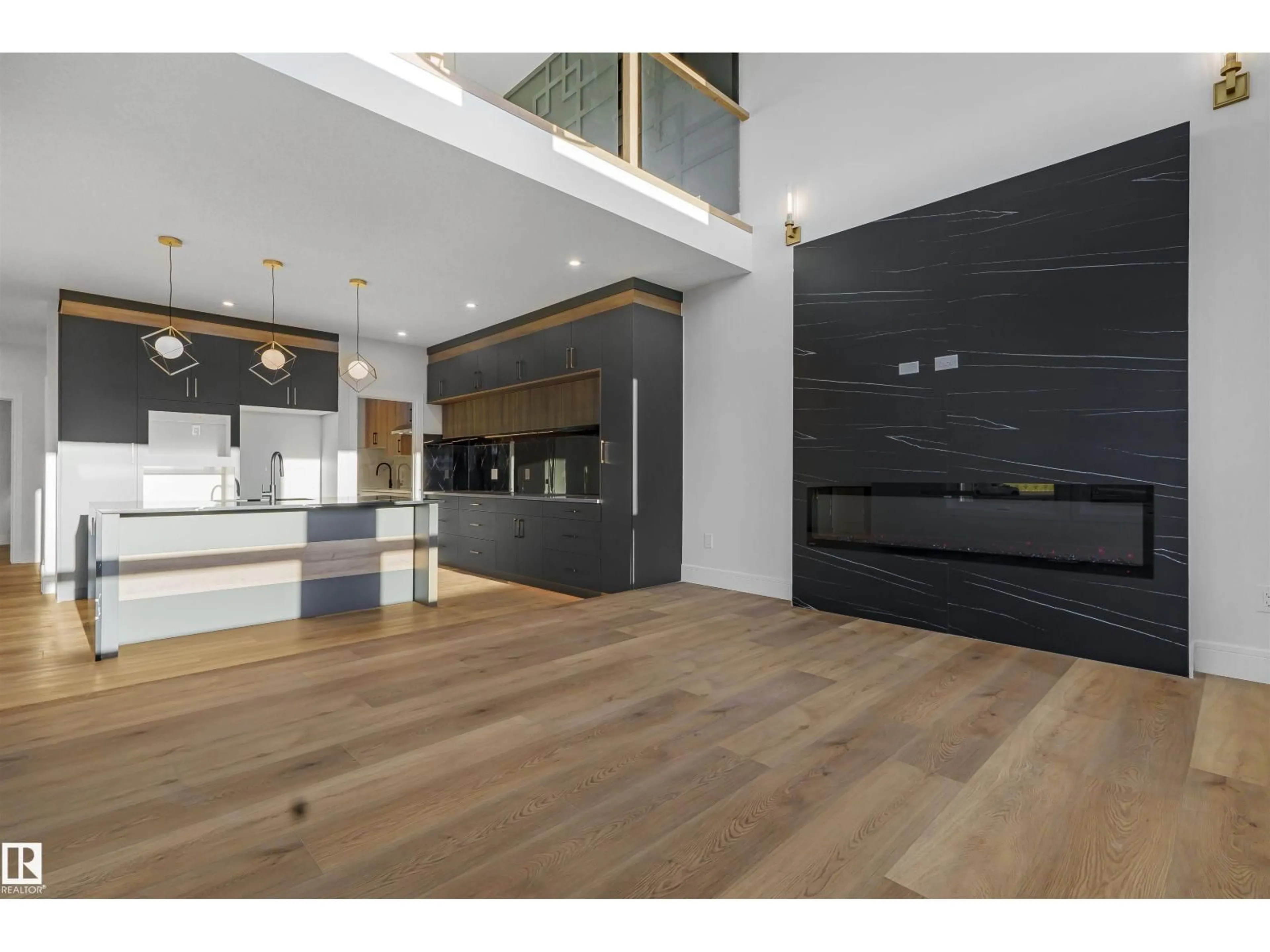 Open concept kitchen, wood/laminate floor for 366 CREEKSIDE GREEN, Leduc Alberta T9E1W5