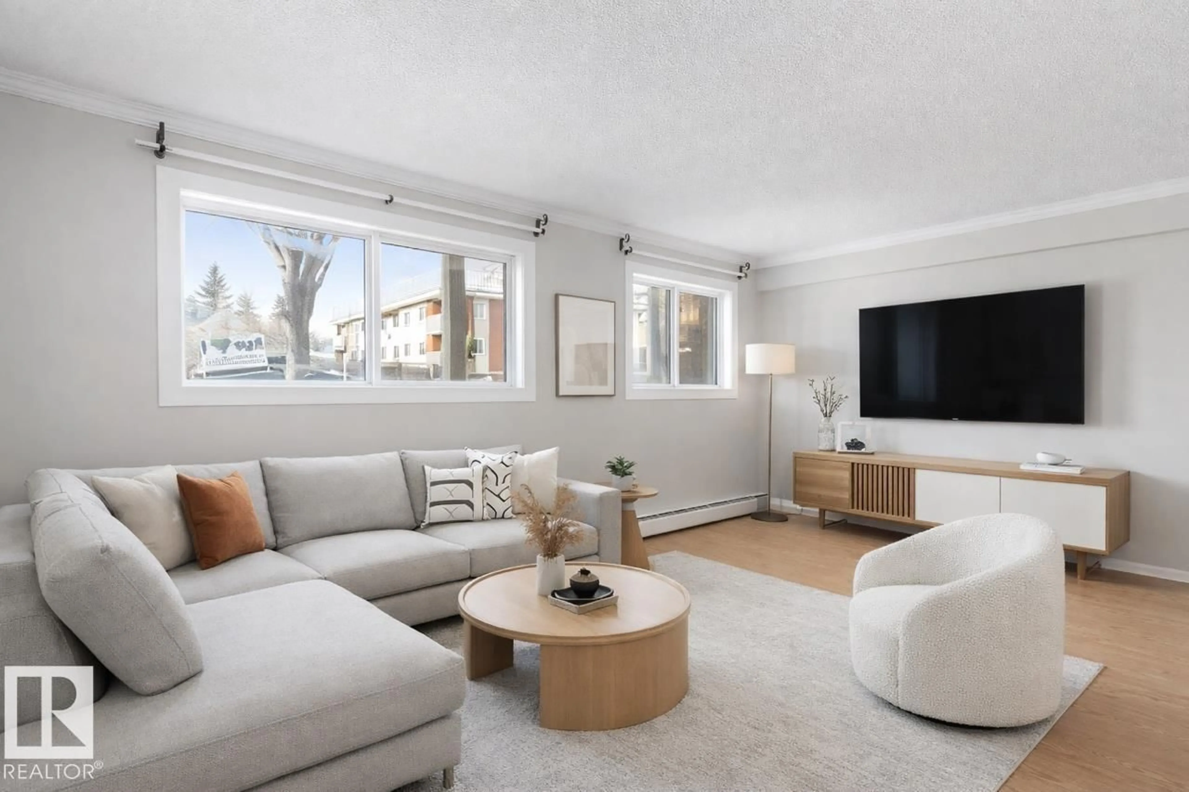 Living room with furniture, unknown for 107 - 10811 115 ST NW, Edmonton Alberta T5H3L2