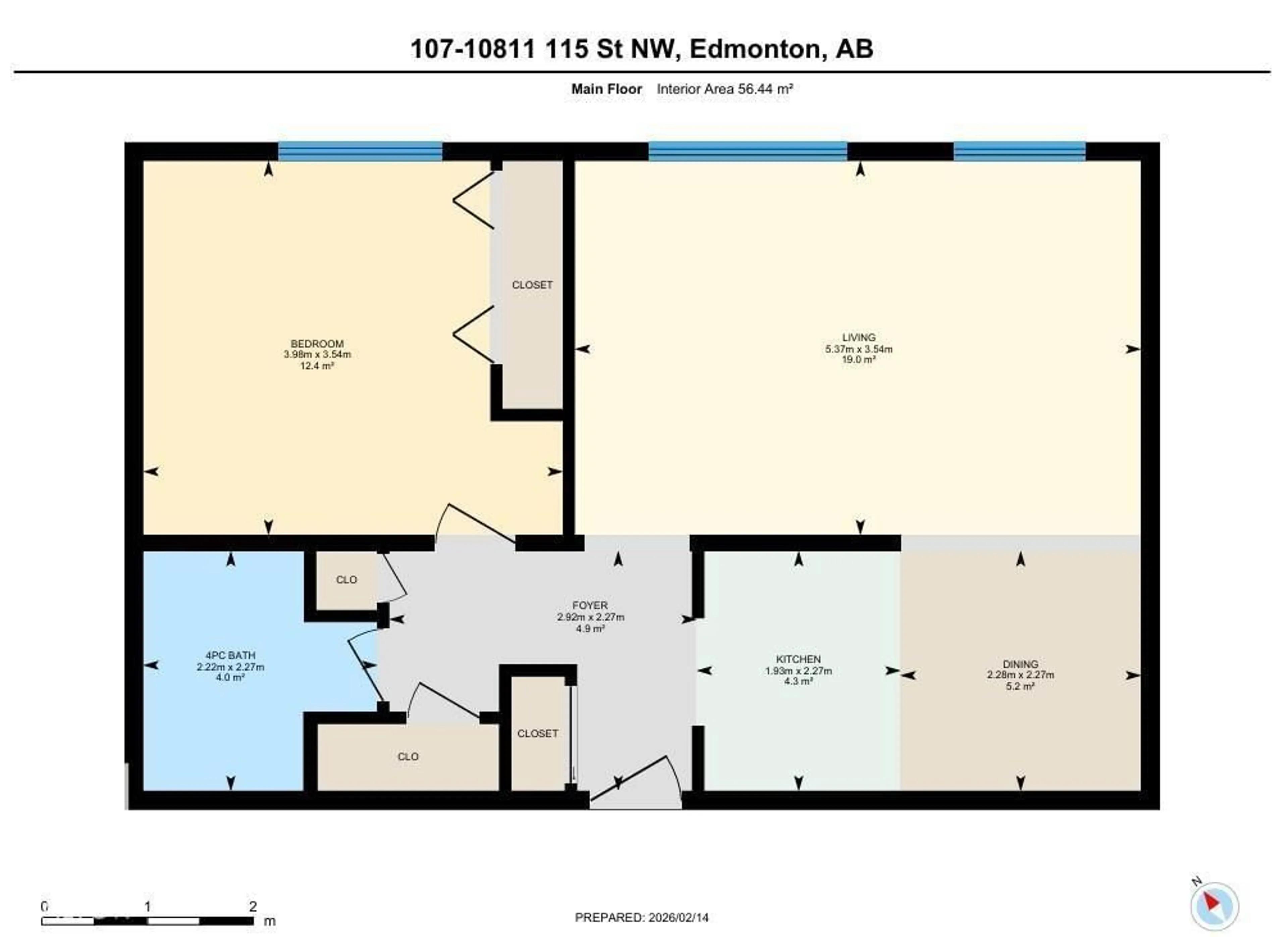 Floor plan for 107 - 10811 115 ST NW, Edmonton Alberta T5H3L2