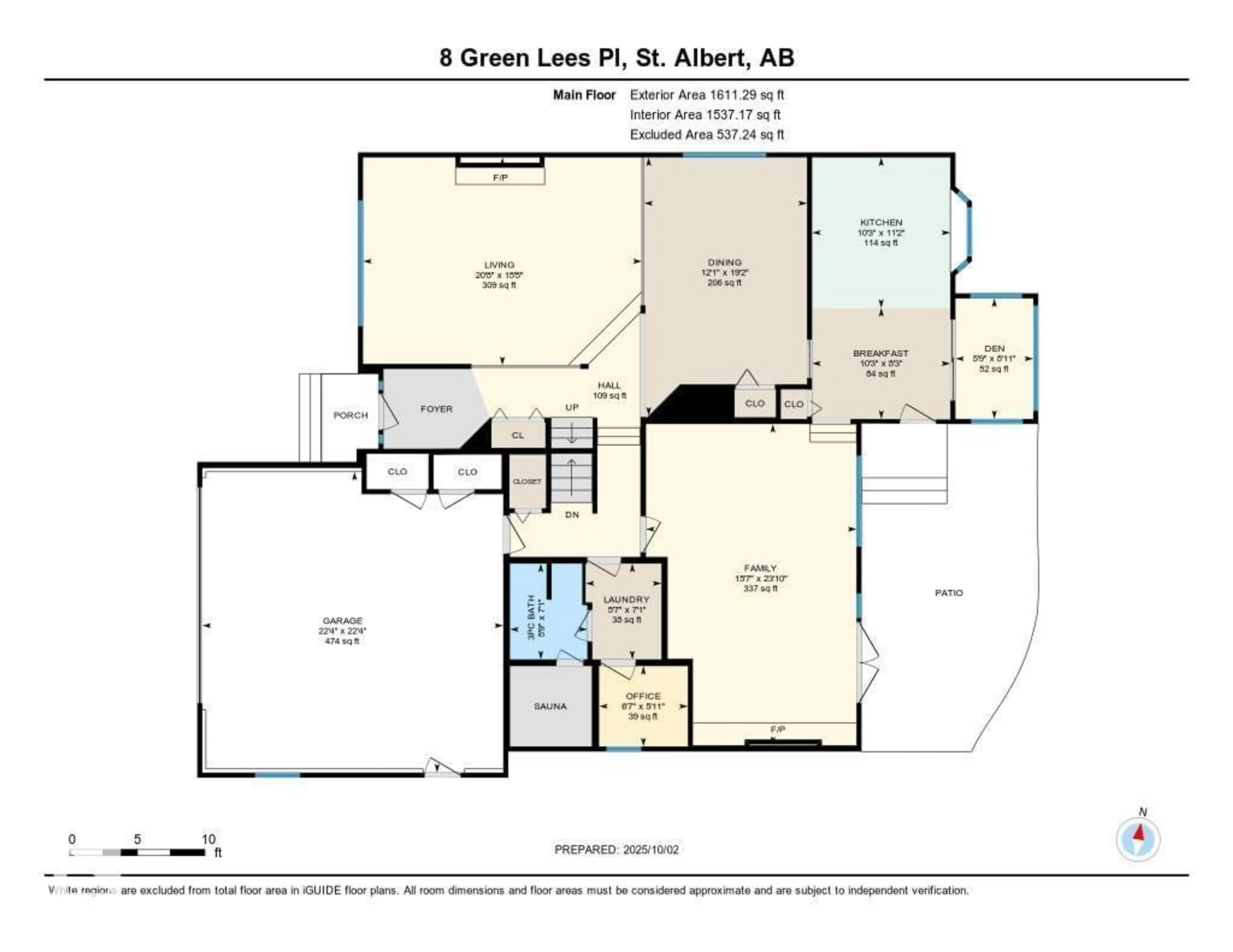 Floor plan for 8 GREEN LEES PL, St. Albert Alberta T8N3B1