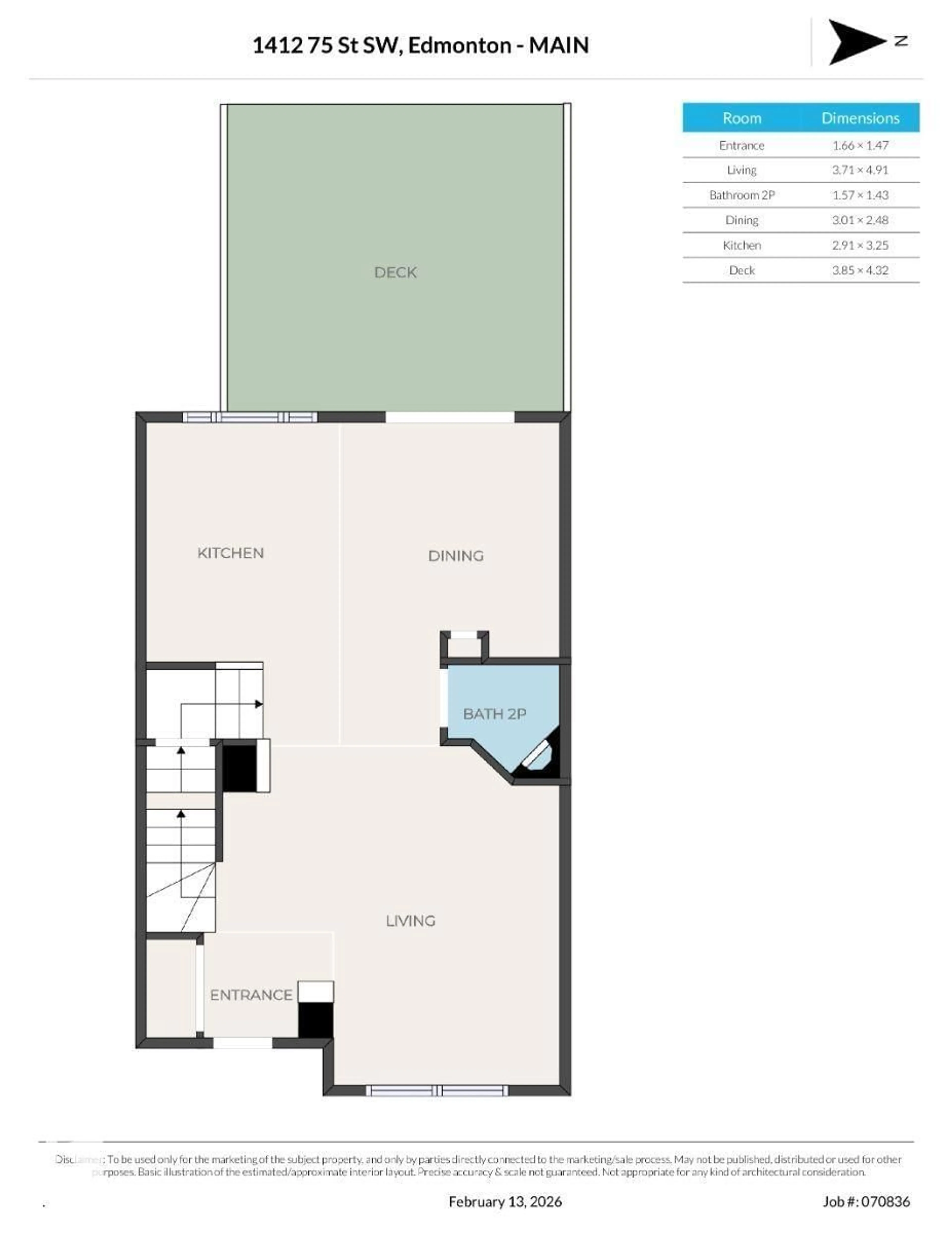 Floor plan for 1412 75 ST, Edmonton Alberta T6X0C7