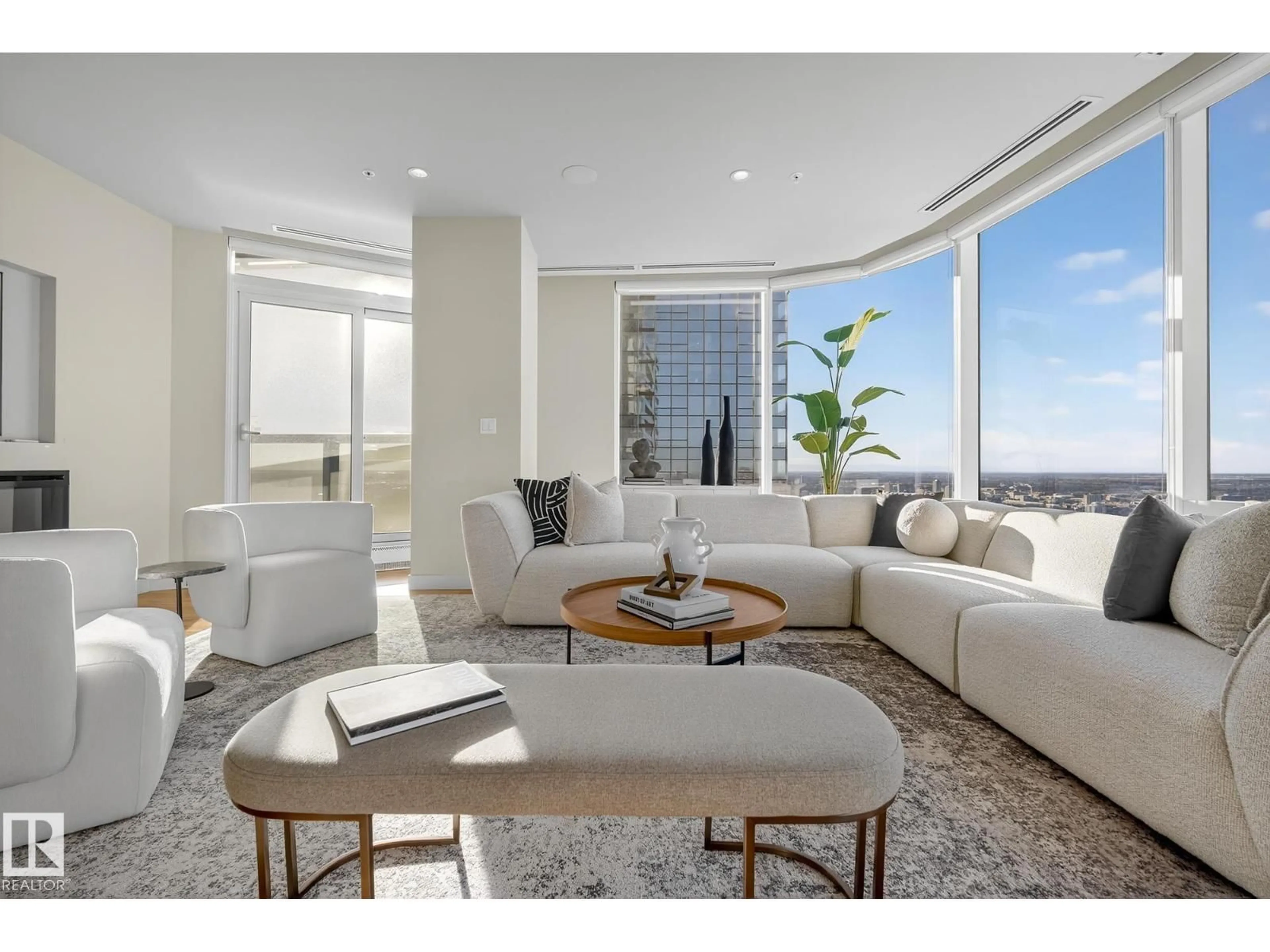 Living room with furniture, unknown for 4704 10360 102 ST NW, Edmonton Alberta T5J0K6