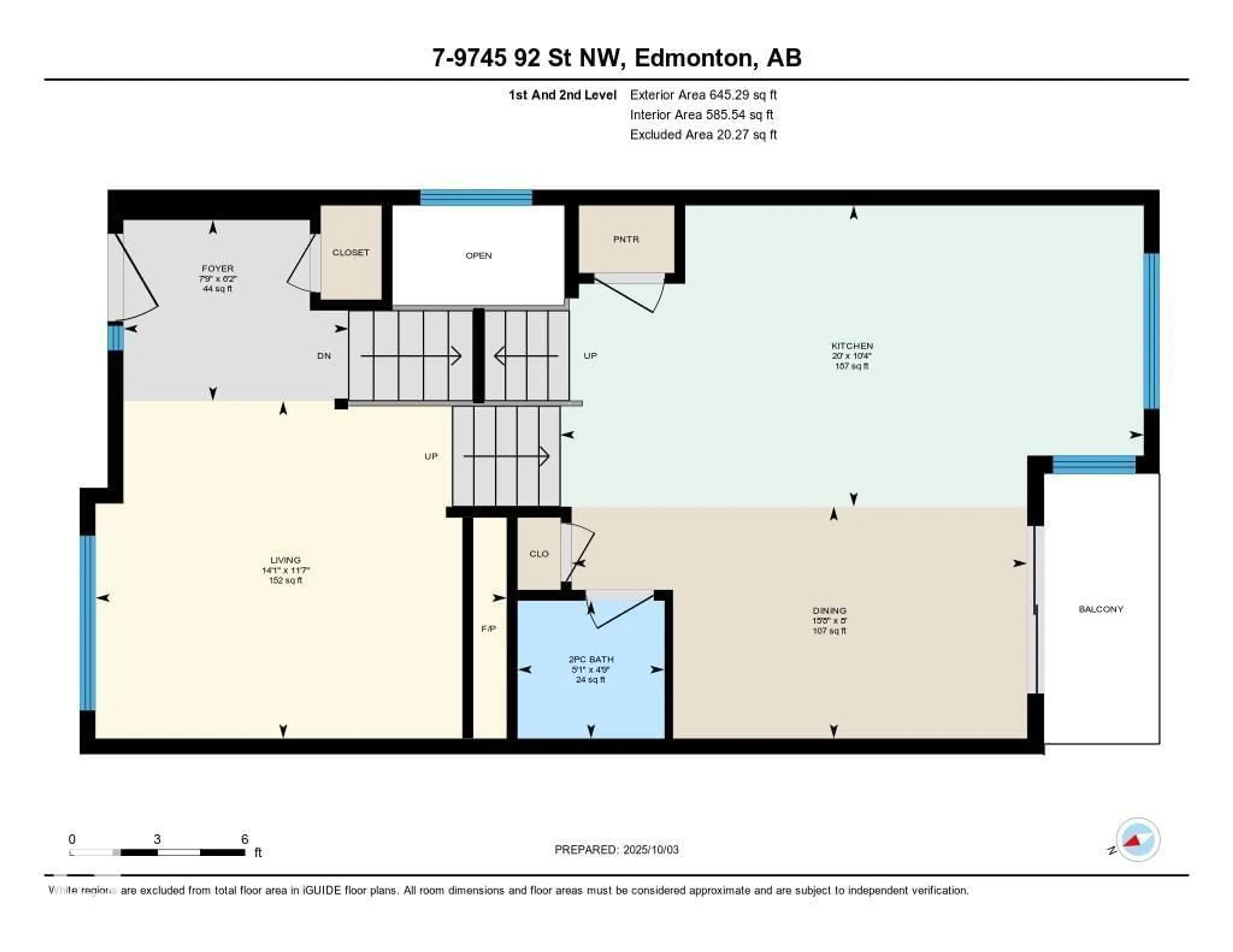 Floor plan for #7 - 9745 92 ST, Edmonton Alberta T6C3S3