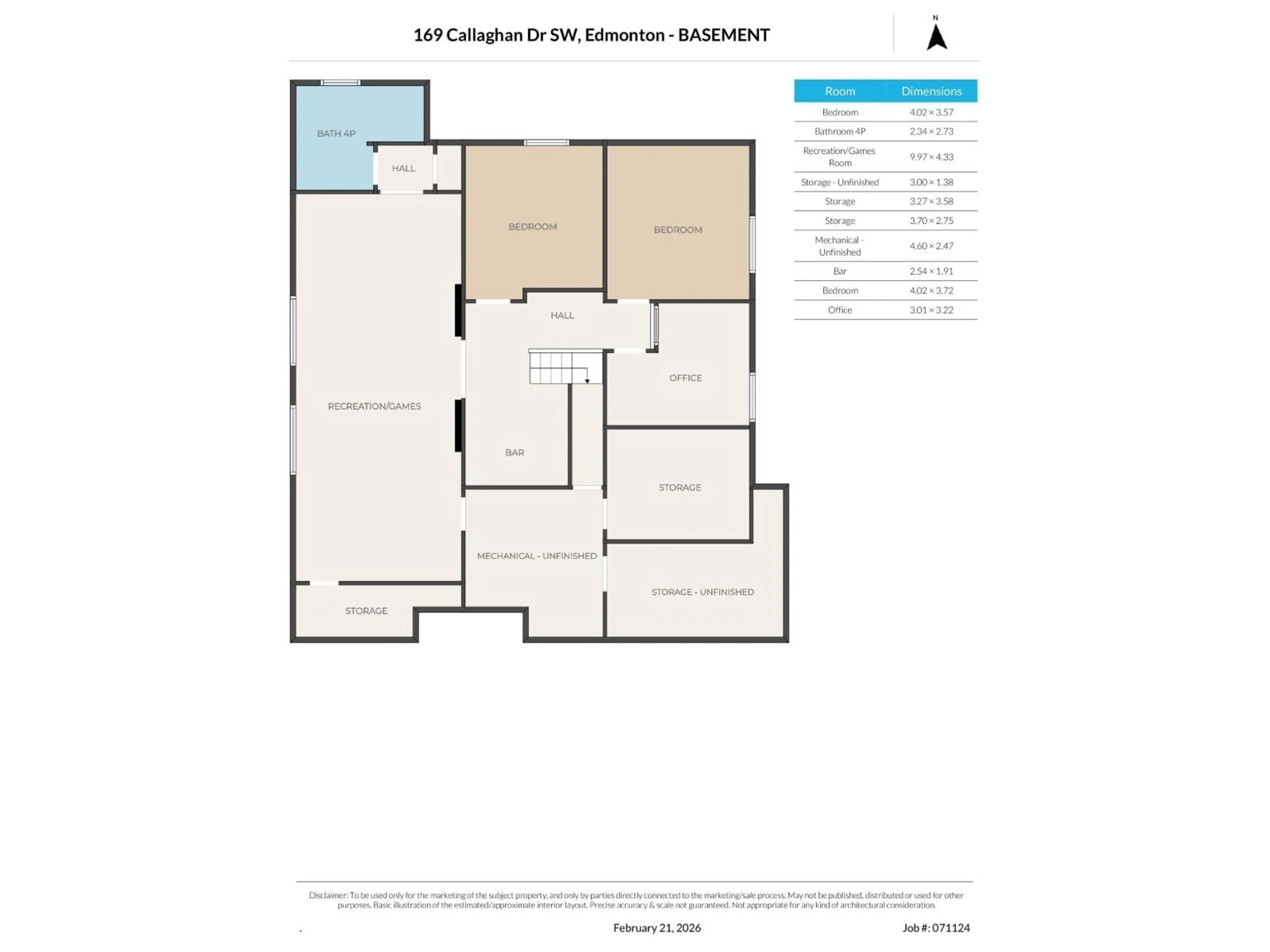 Floor plan for 169 CALLAGHAN DR, Edmonton Alberta T6W0G6